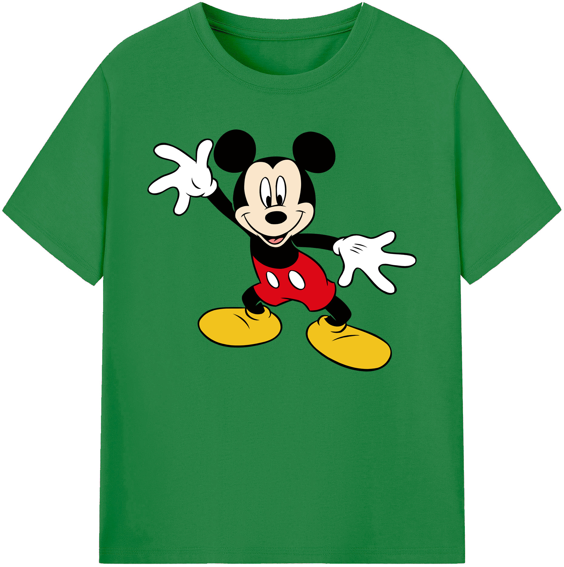 ミッキーマウス Mickey Mouse 綿100％ メンズ半袖Tシャツ｜肌触りやわらか＆通気性
