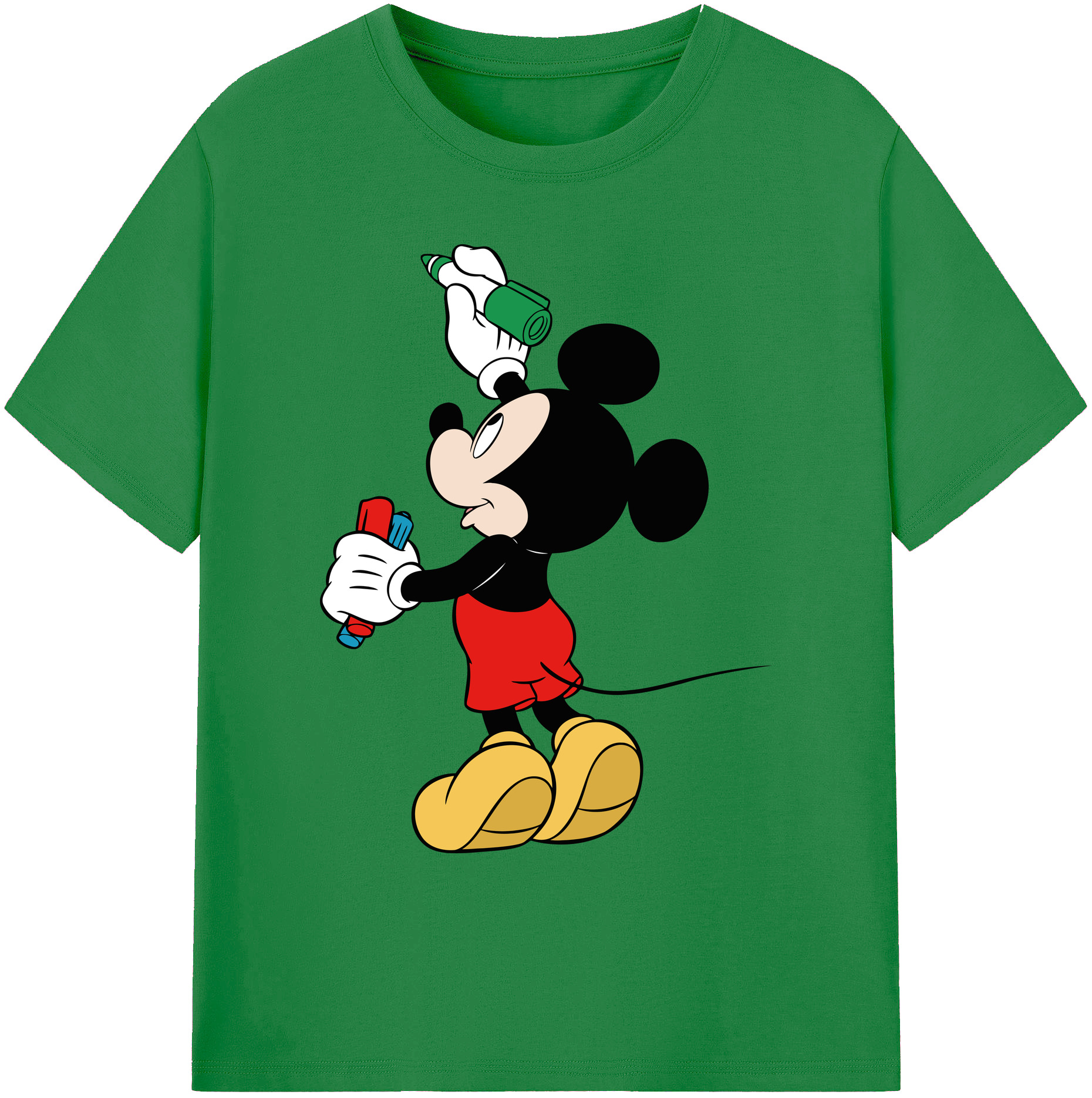 ミッキーマウス Mickey Mouse 綿100％ メンズ半袖Tシャツ｜肌触りやわらか＆通気性