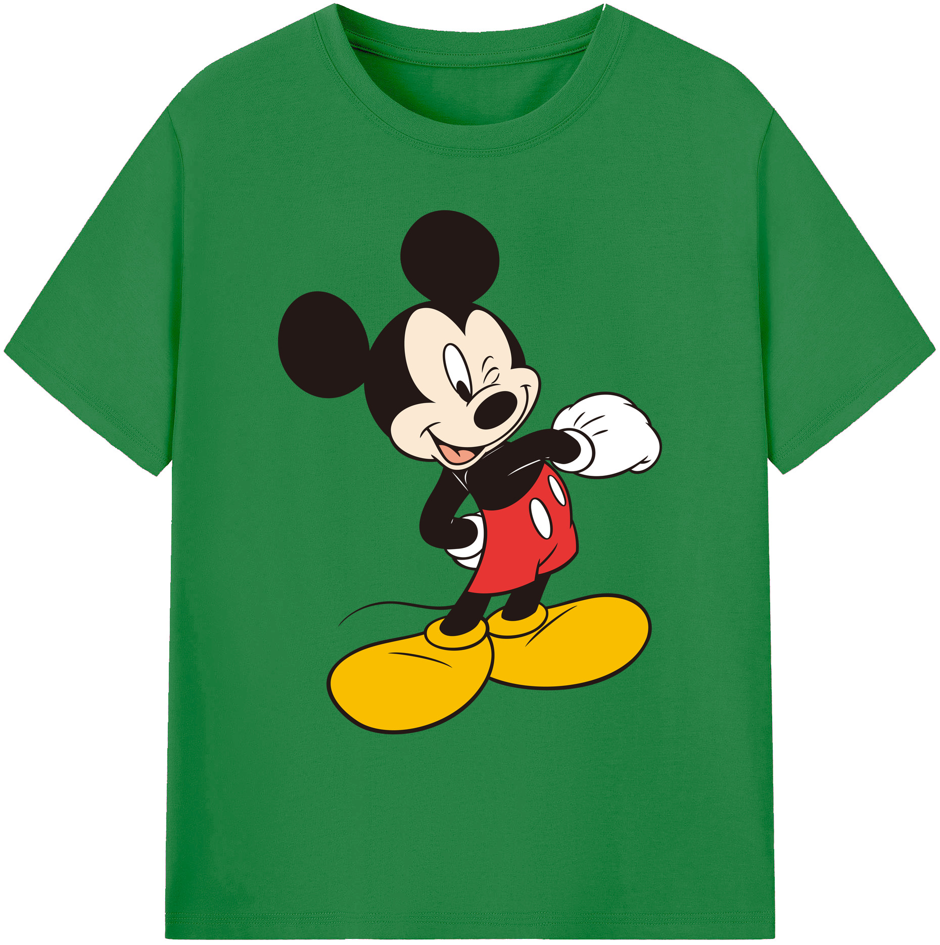 ミッキーマウス Mickey Mouse 綿100％ メンズ半袖Tシャツ｜肌触りやわらか＆通気性