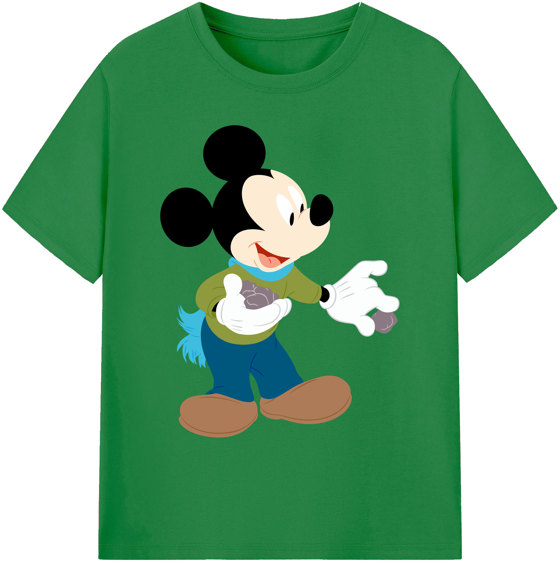 ミッキーマウス Mickey Mouse 綿100％ メンズ半袖Tシャツ｜肌触りやわらか＆通気性