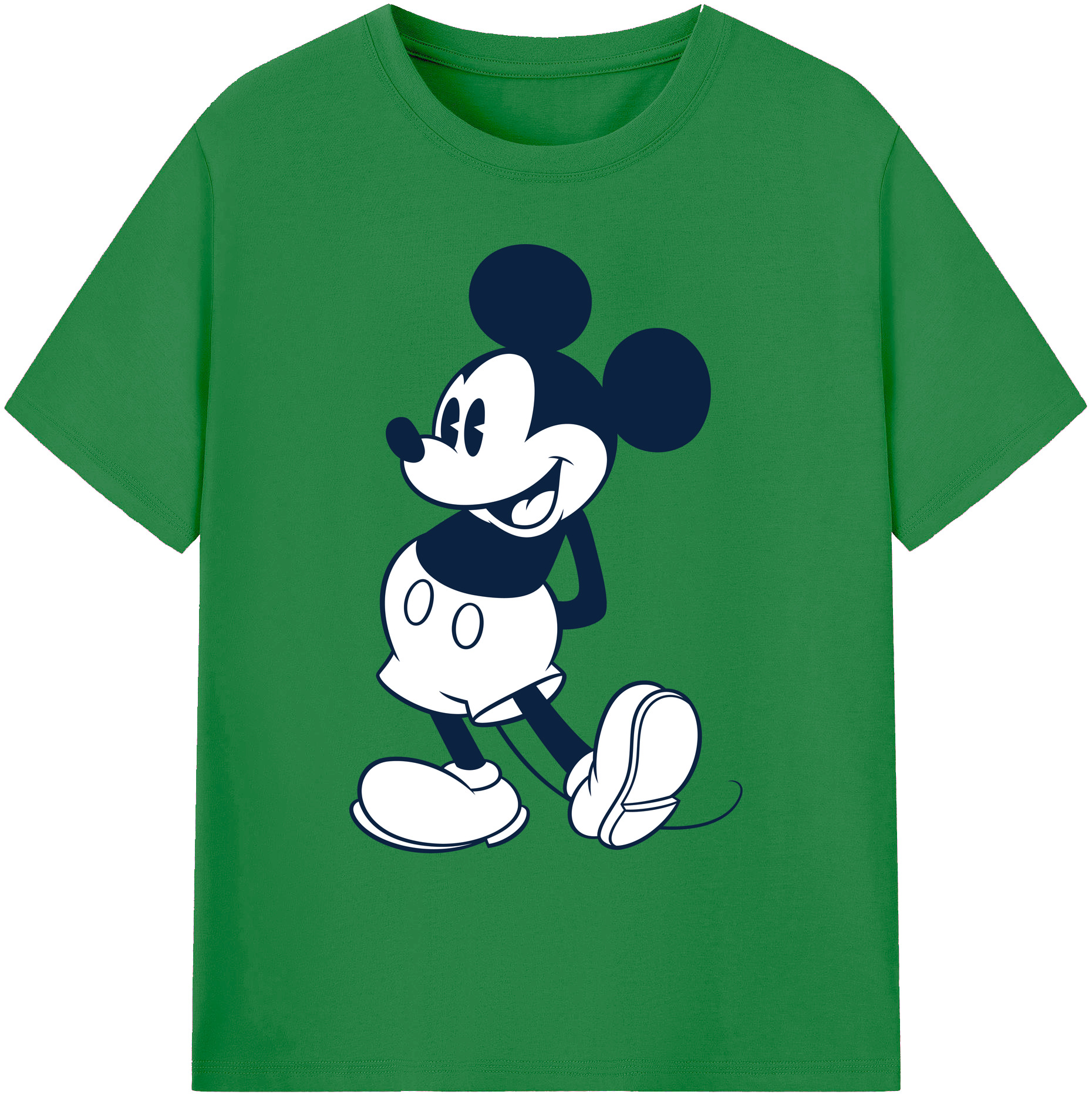ミッキーマウス Mickey Mouse 綿100％ メンズ半袖Tシャツ｜肌触りやわらか＆通気性