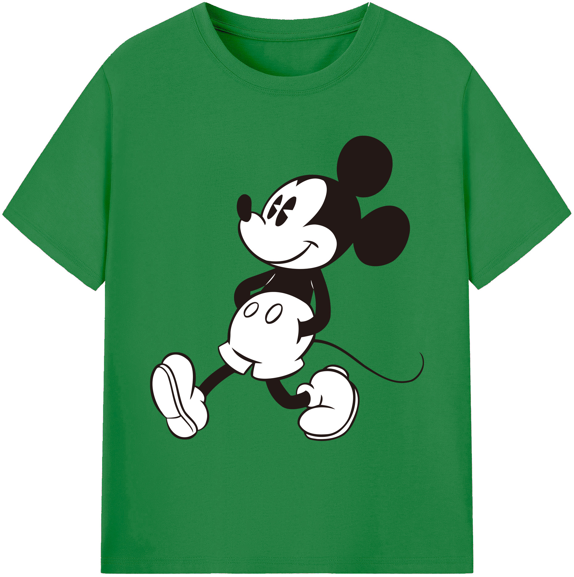ミッキーマウス Mickey Mouse 綿100％ メンズ半袖Tシャツ｜肌触りやわらか＆通気性