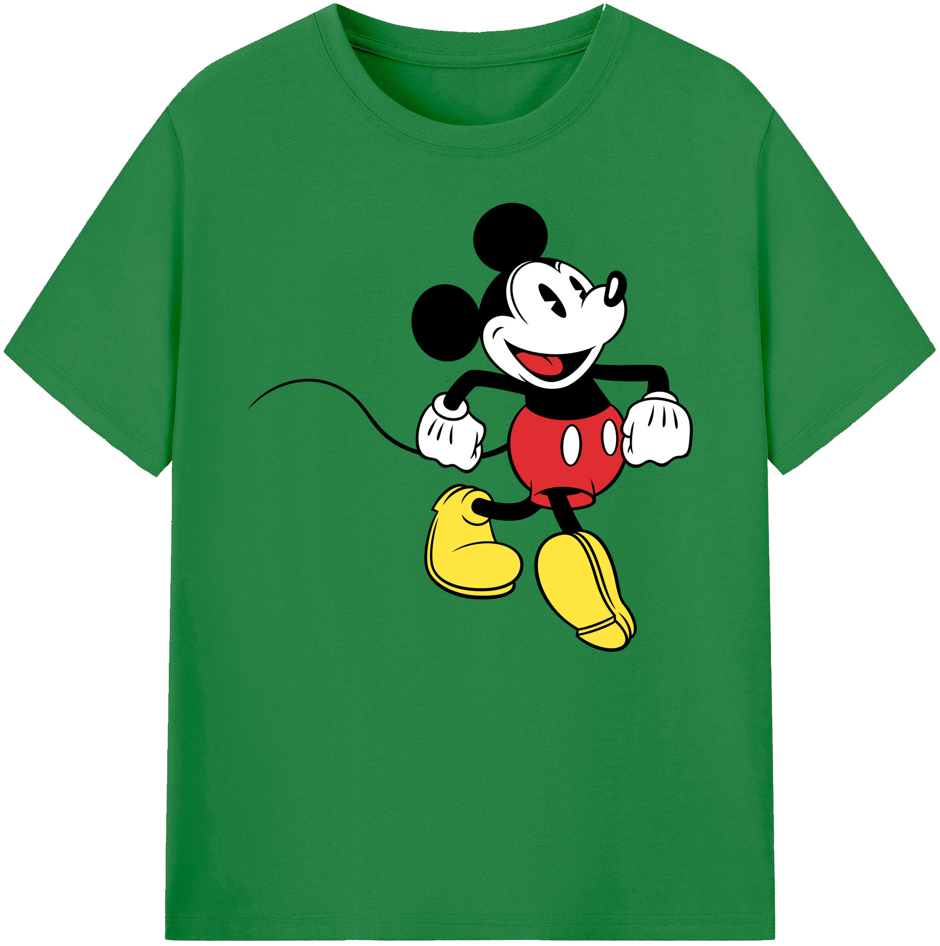 ミッキーマウス Mickey Mouse 綿100％ メンズ半袖Tシャツ｜肌触りやわらか＆通気性