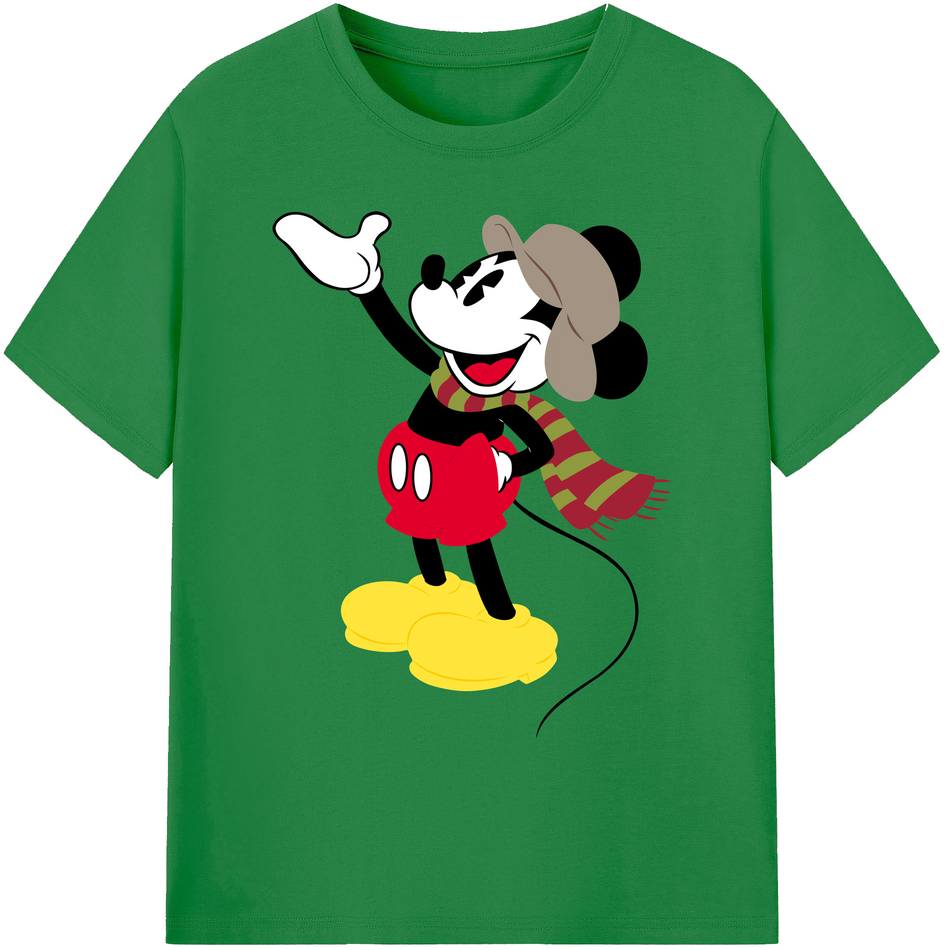 ミッキーマウス Mickey Mouse 綿100％ メンズ半袖Tシャツ｜肌触りやわらか＆通気性