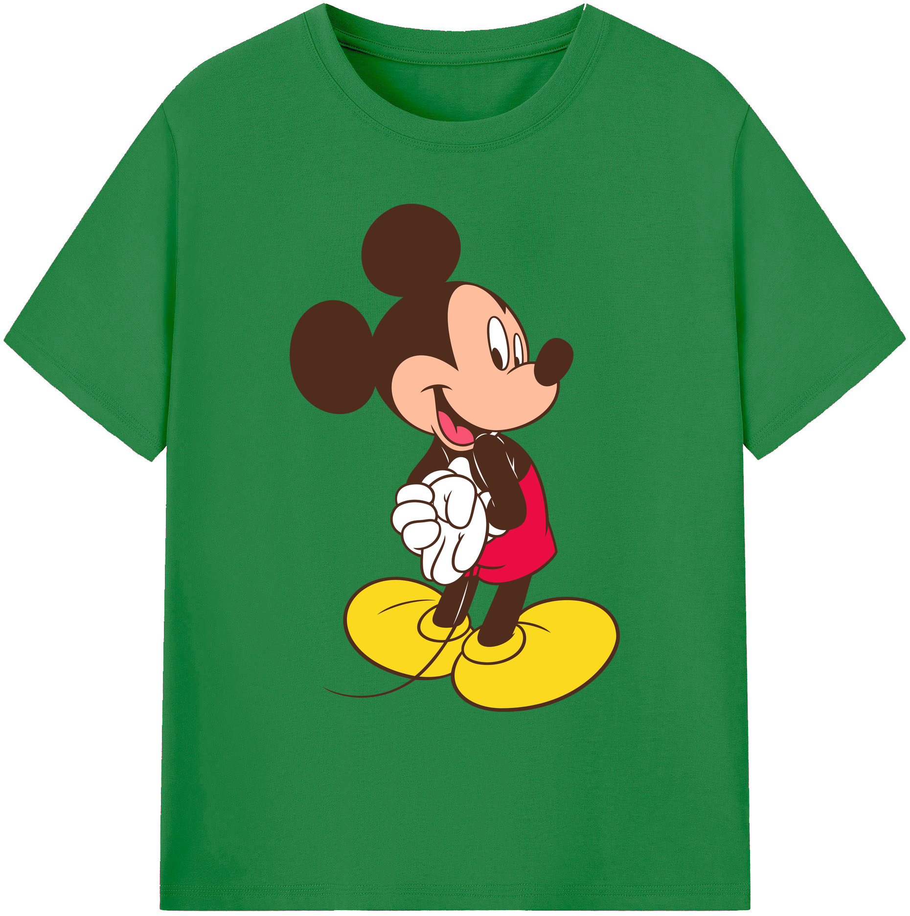 ミッキーマウス Mickey Mouse 綿100％ メンズ半袖Tシャツ｜肌触りやわらか＆通気性
