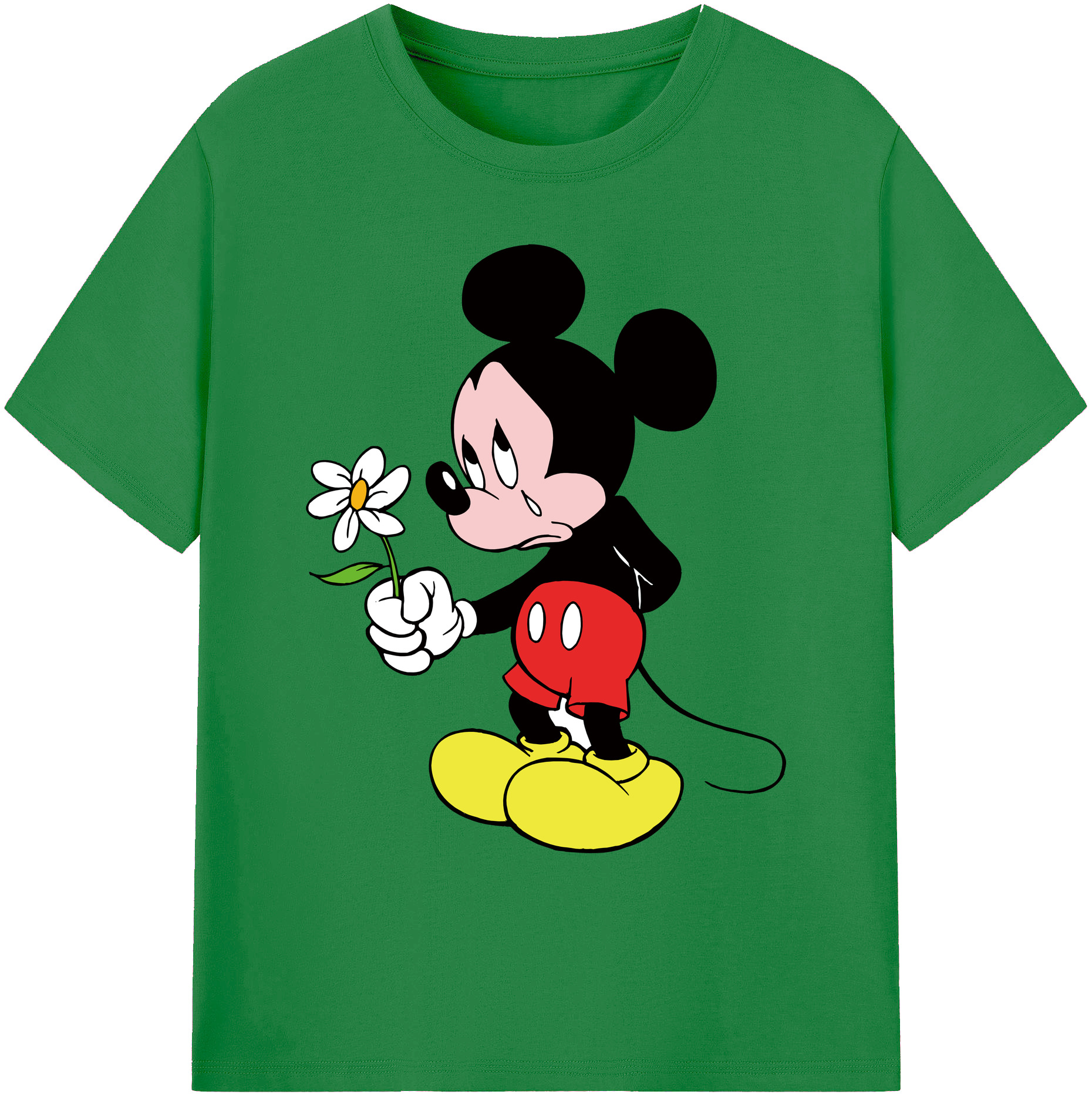 ミッキーマウス Mickey Mouse 綿100％ メンズ半袖Tシャツ｜肌触りやわらか＆通気性