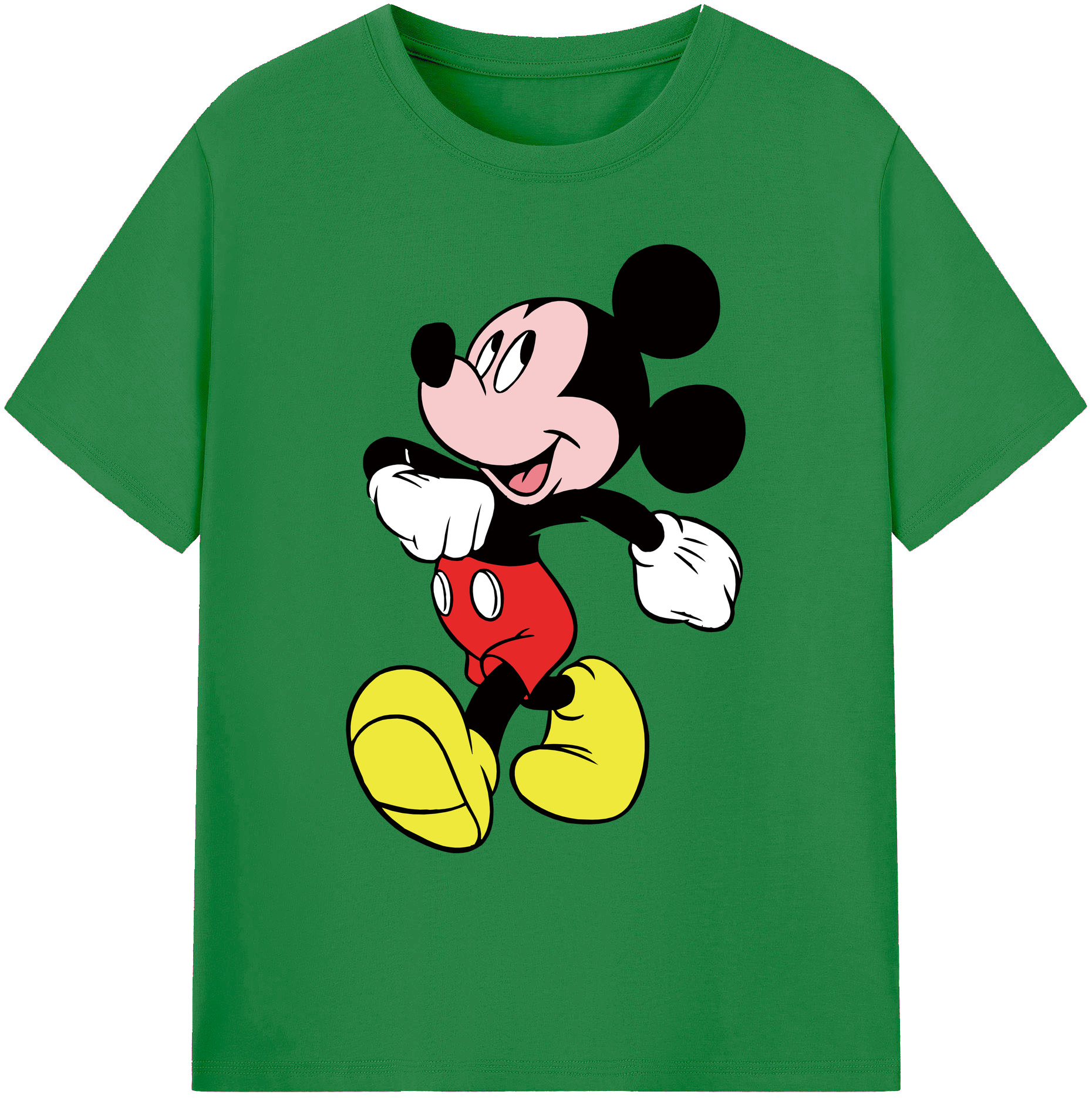 ミッキーマウス Mickey Mouse 綿100％ メンズ半袖Tシャツ｜肌触りやわらか＆通気性