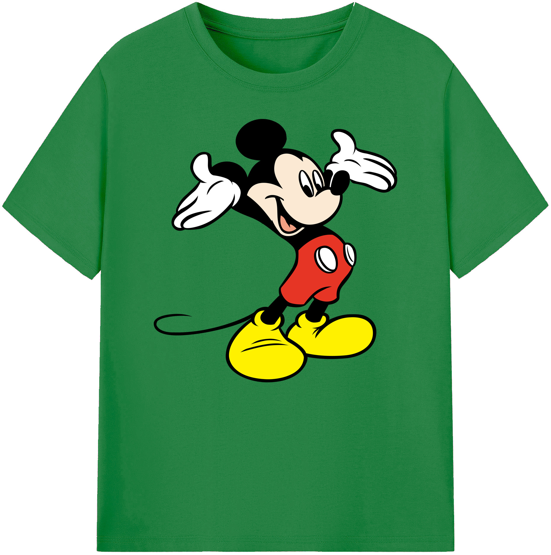 ミッキーマウス Mickey Mouse 綿100％ メンズ半袖Tシャツ｜肌触りやわらか＆通気性