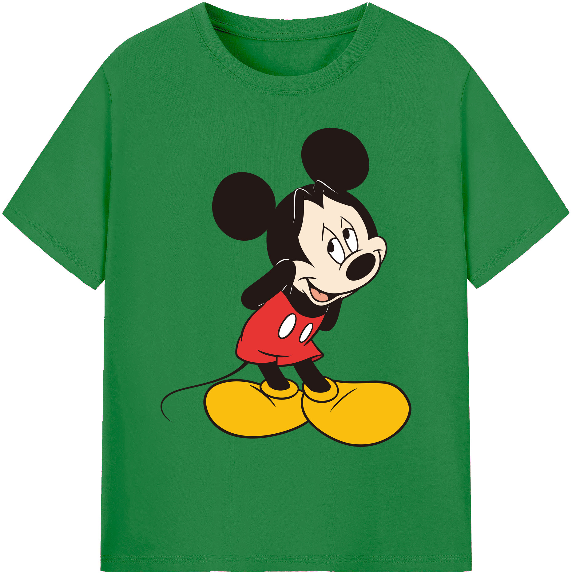 ミッキーマウス Mickey Mouse 綿100％ メンズ半袖Tシャツ｜肌触りやわらか＆通気性