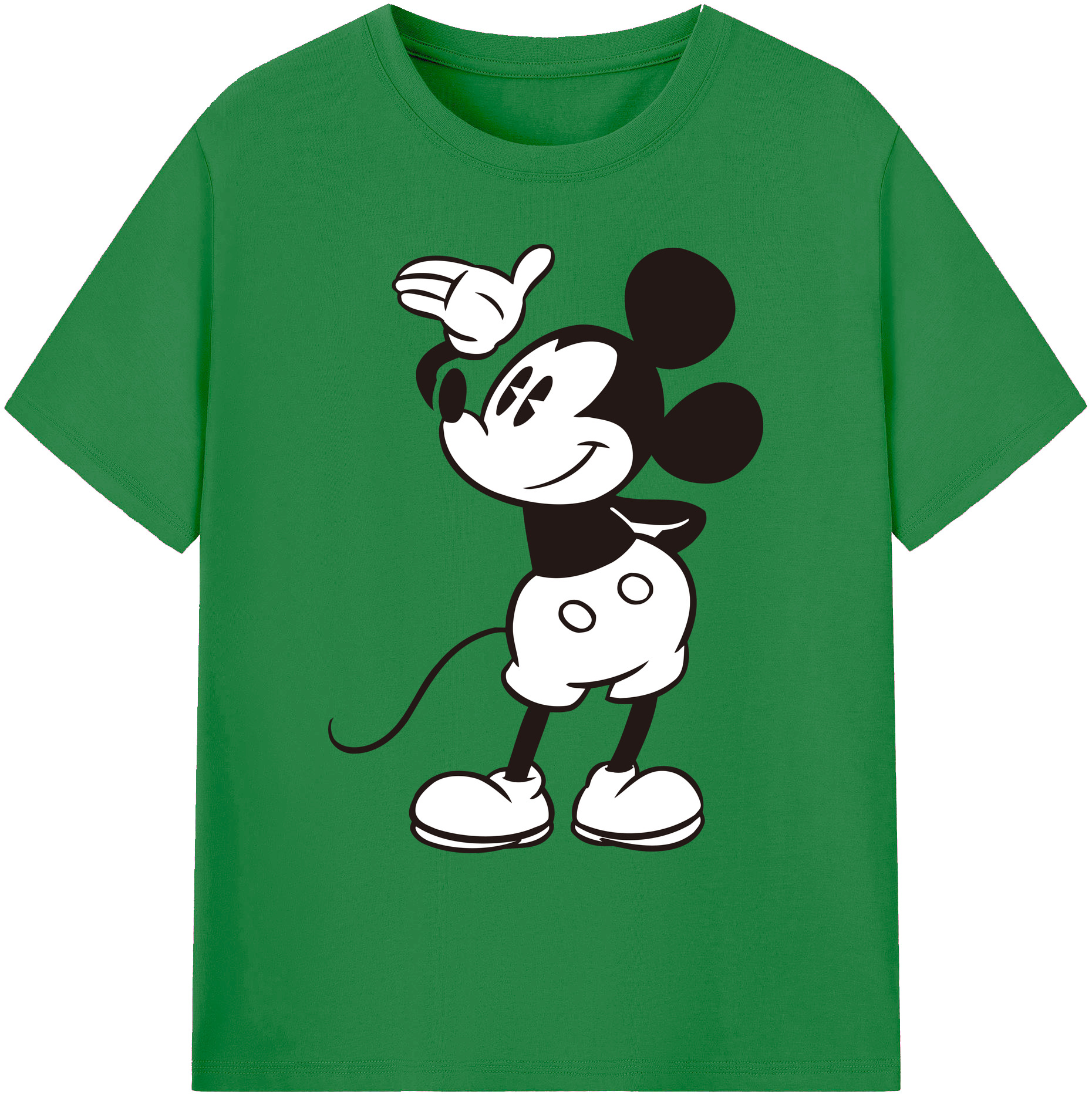 ミッキーマウス Mickey Mouse 綿100％ メンズ半袖Tシャツ｜肌触りやわらか＆通気性
