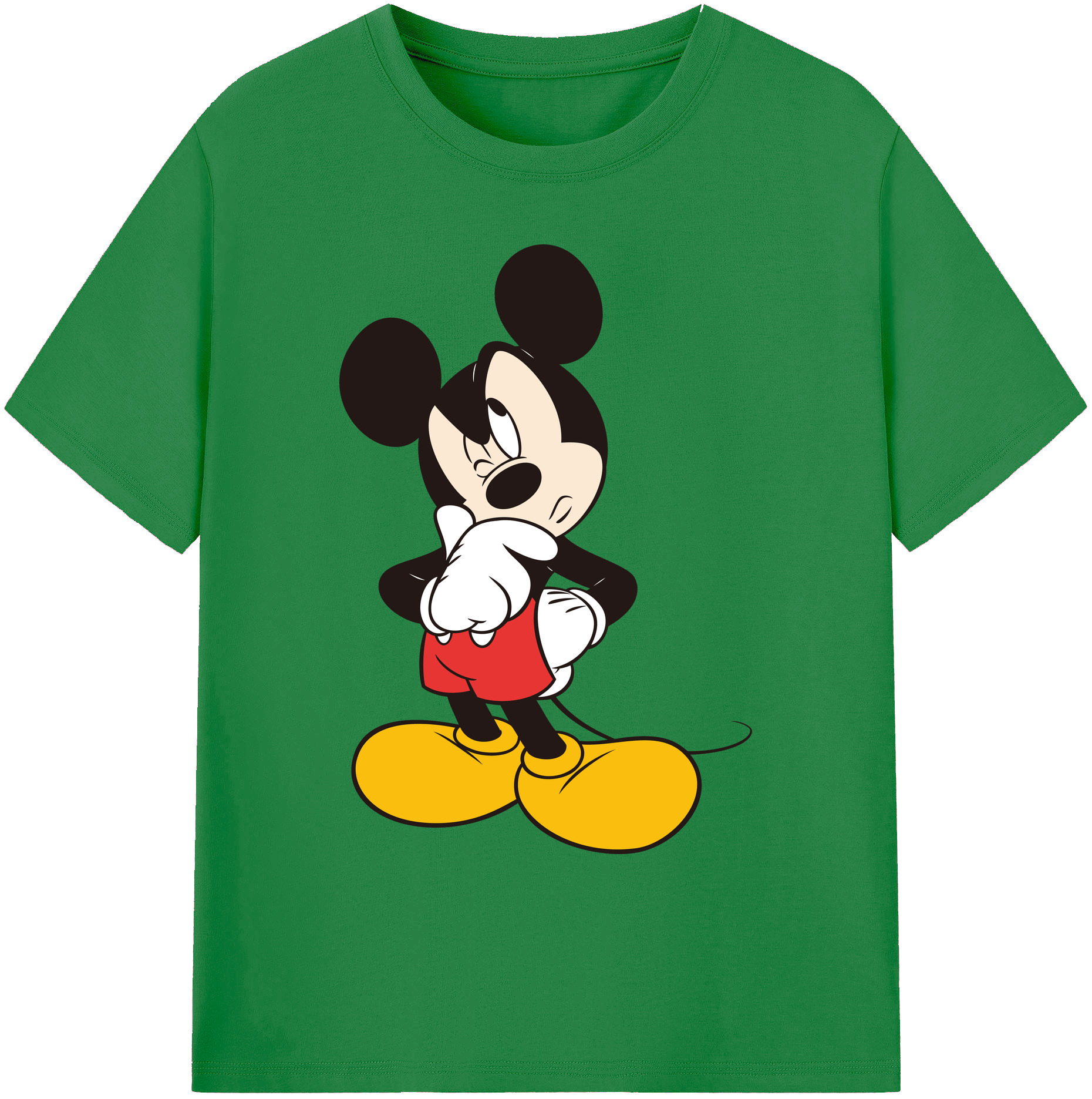 ミッキーマウス Mickey Mouse 綿100％ メンズ半袖Tシャツ｜肌触りやわらか＆通気性