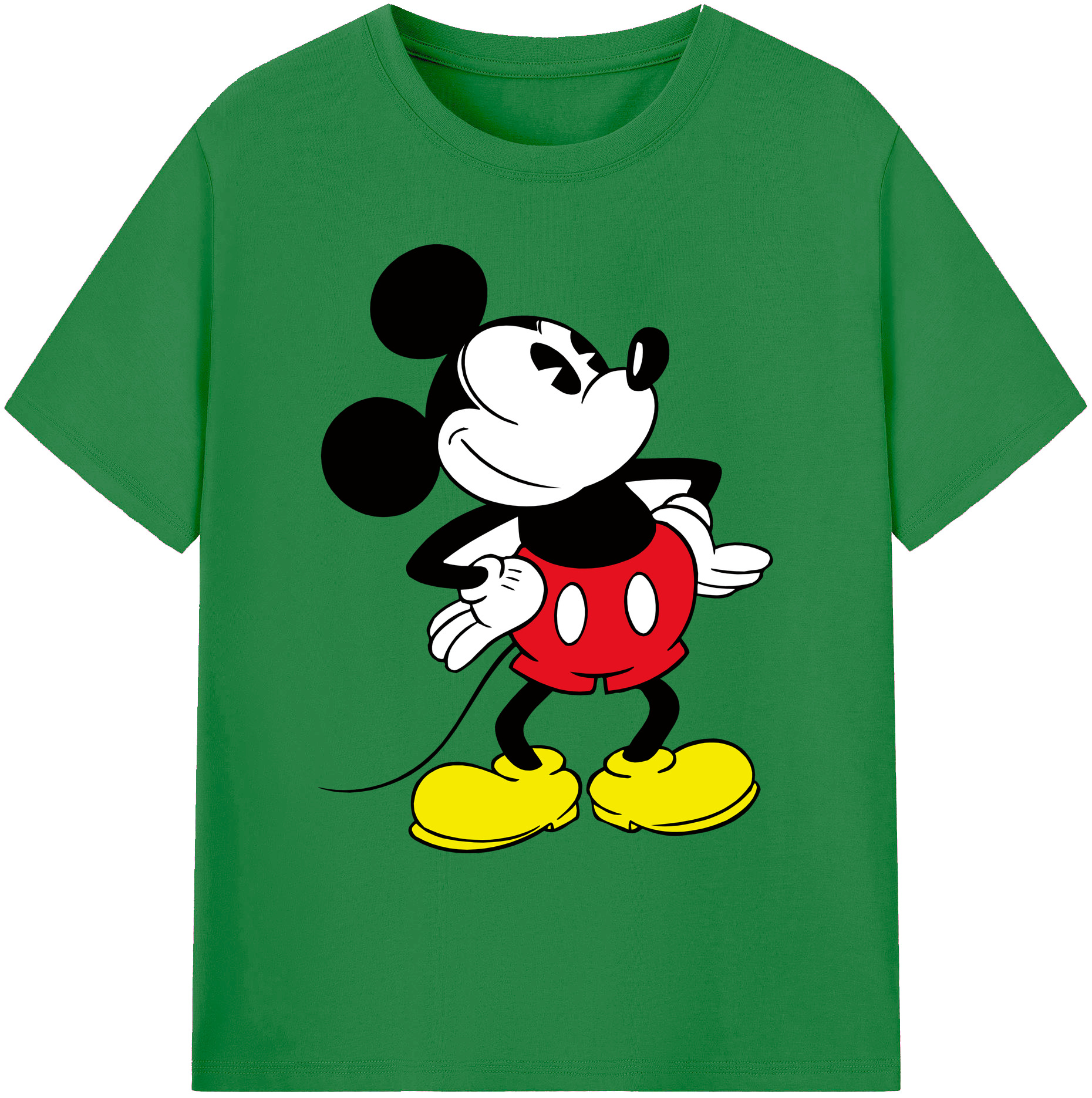 ミッキーマウス Mickey Mouse 綿100％ メンズ半袖Tシャツ｜肌触りやわらか＆通気性