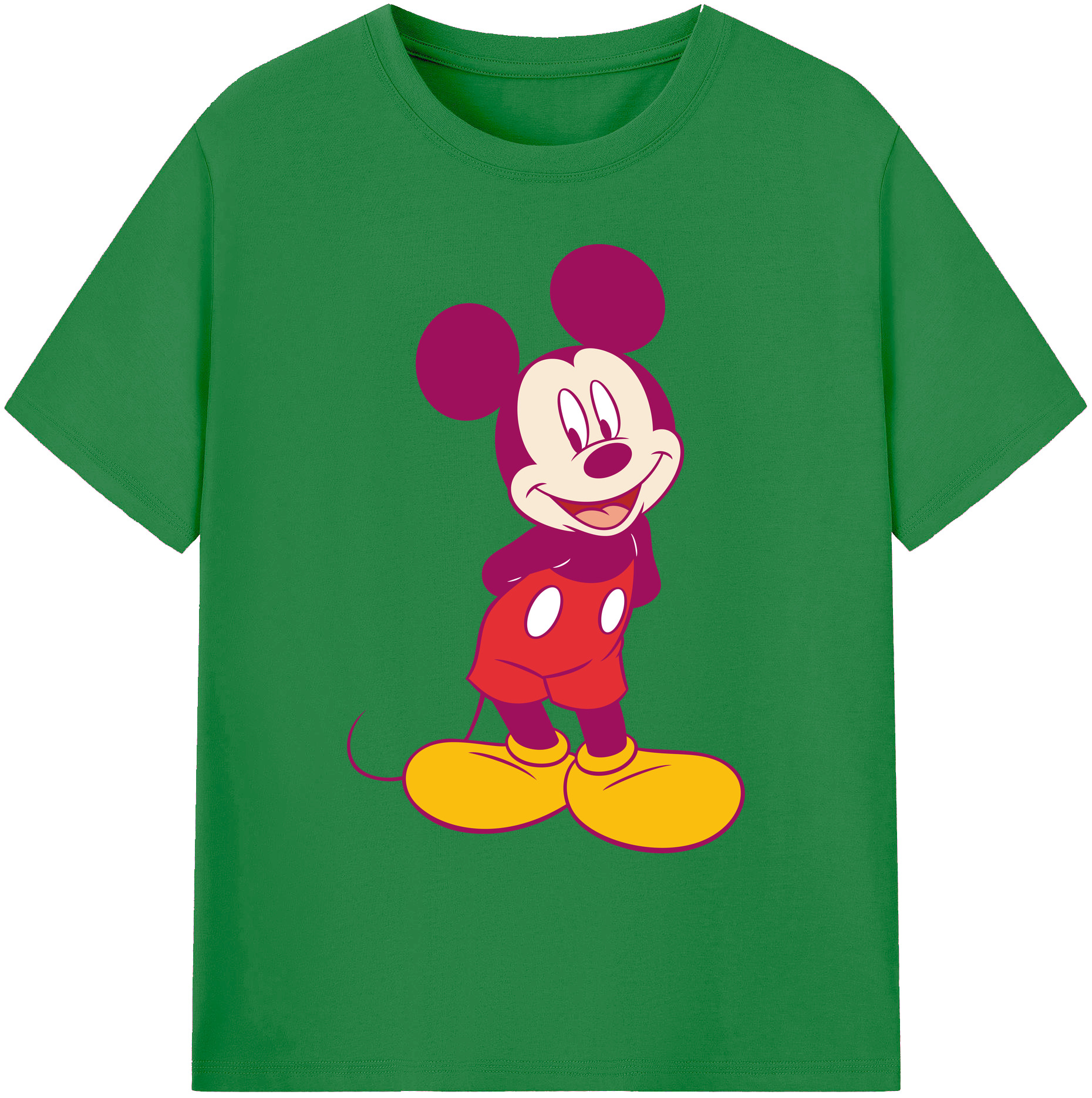 ミッキーマウス Mickey Mouse 綿100％ メンズ半袖Tシャツ｜肌触りやわらか＆通気性