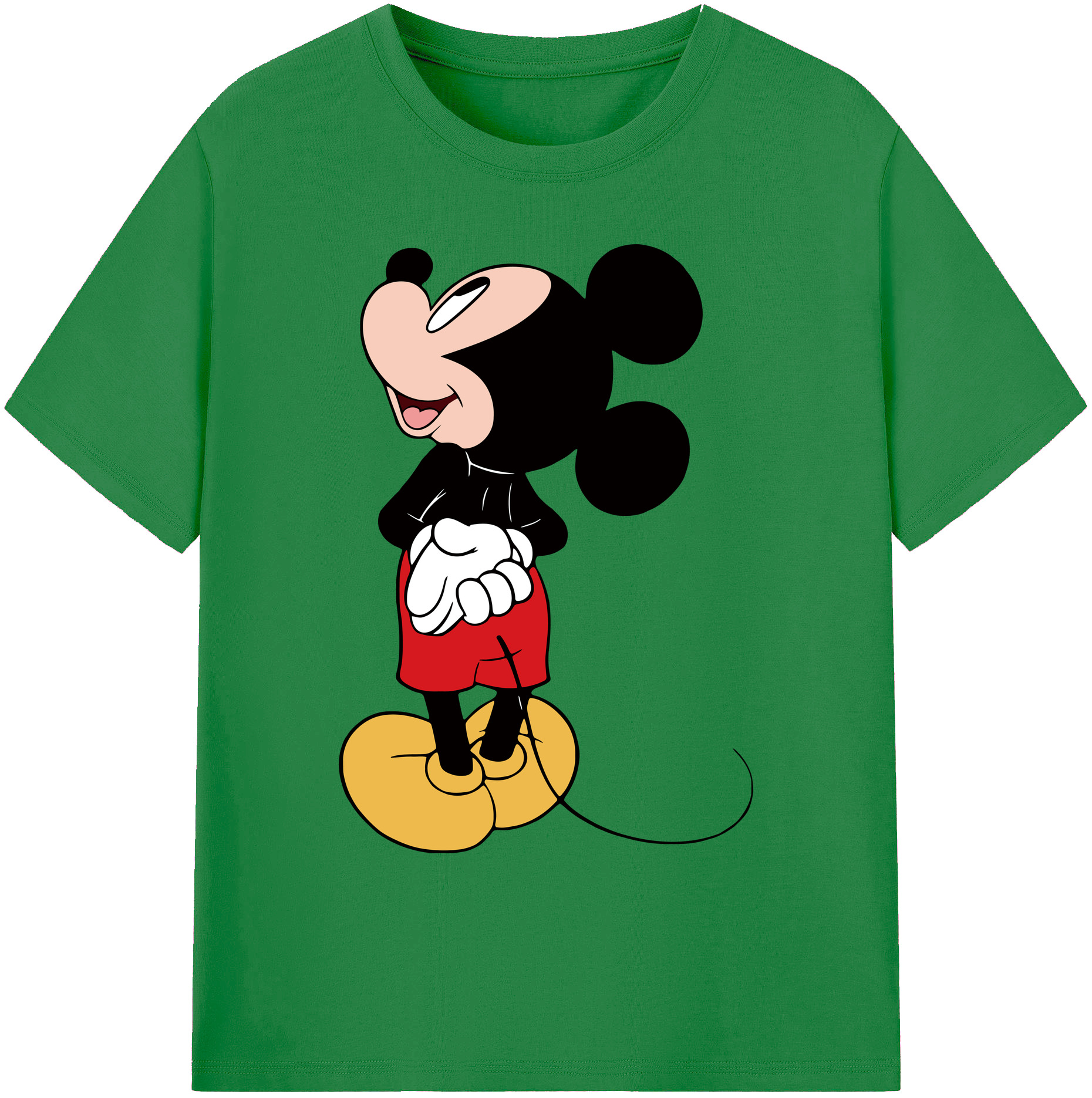 ミッキーマウス Mickey Mouse 綿100％ メンズ半袖Tシャツ｜肌触りやわらか＆通気性