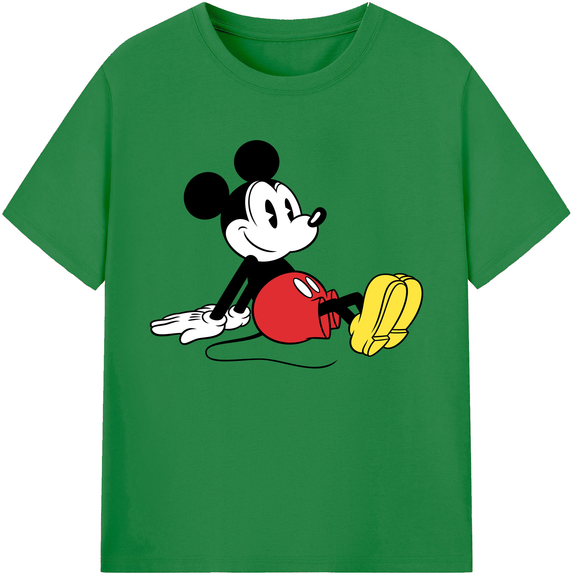 ミッキーマウス Mickey Mouse 綿100％ メンズ半袖Tシャツ｜肌触りやわらか＆通気性