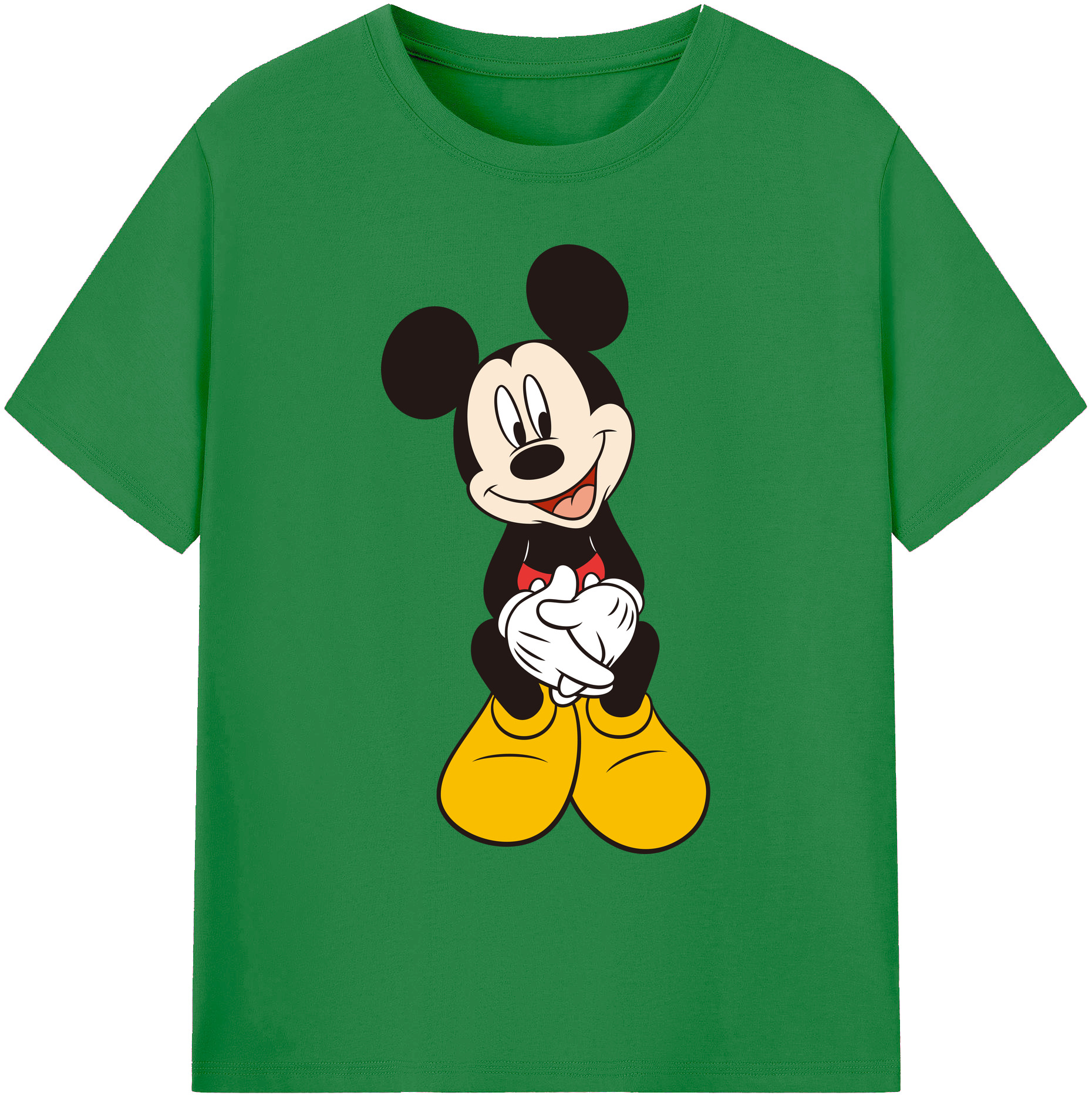 ミッキーマウス Mickey Mouse 綿100％ メンズ半袖Tシャツ｜肌触りやわらか＆通気性