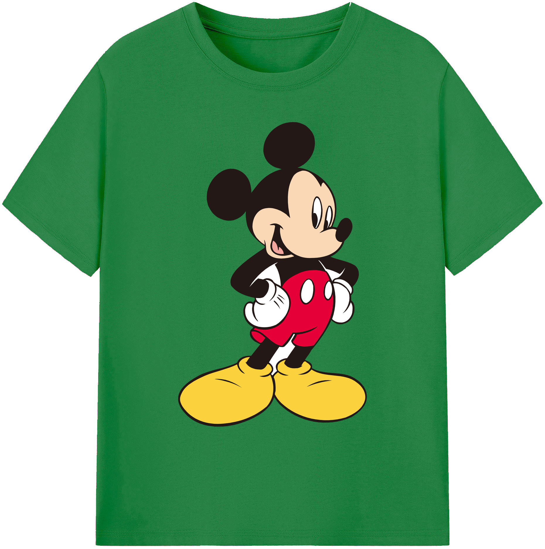 ミッキーマウス Mickey Mouse 綿100％ メンズ半袖Tシャツ｜肌触りやわらか＆通気性
