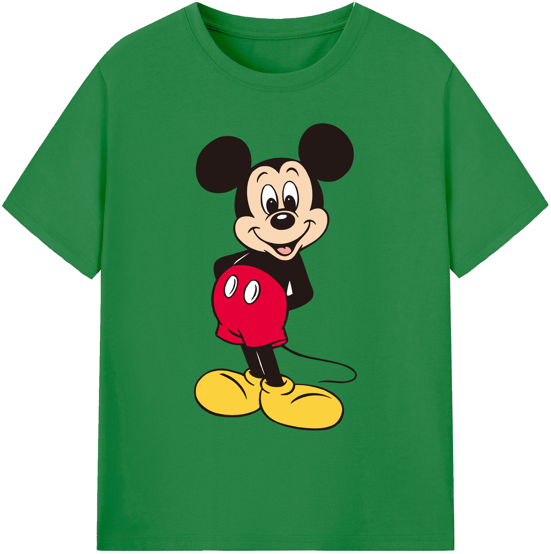 ミッキーマウス Mickey Mouse 綿100％ メンズ半袖Tシャツ｜肌触りやわらか＆通気性