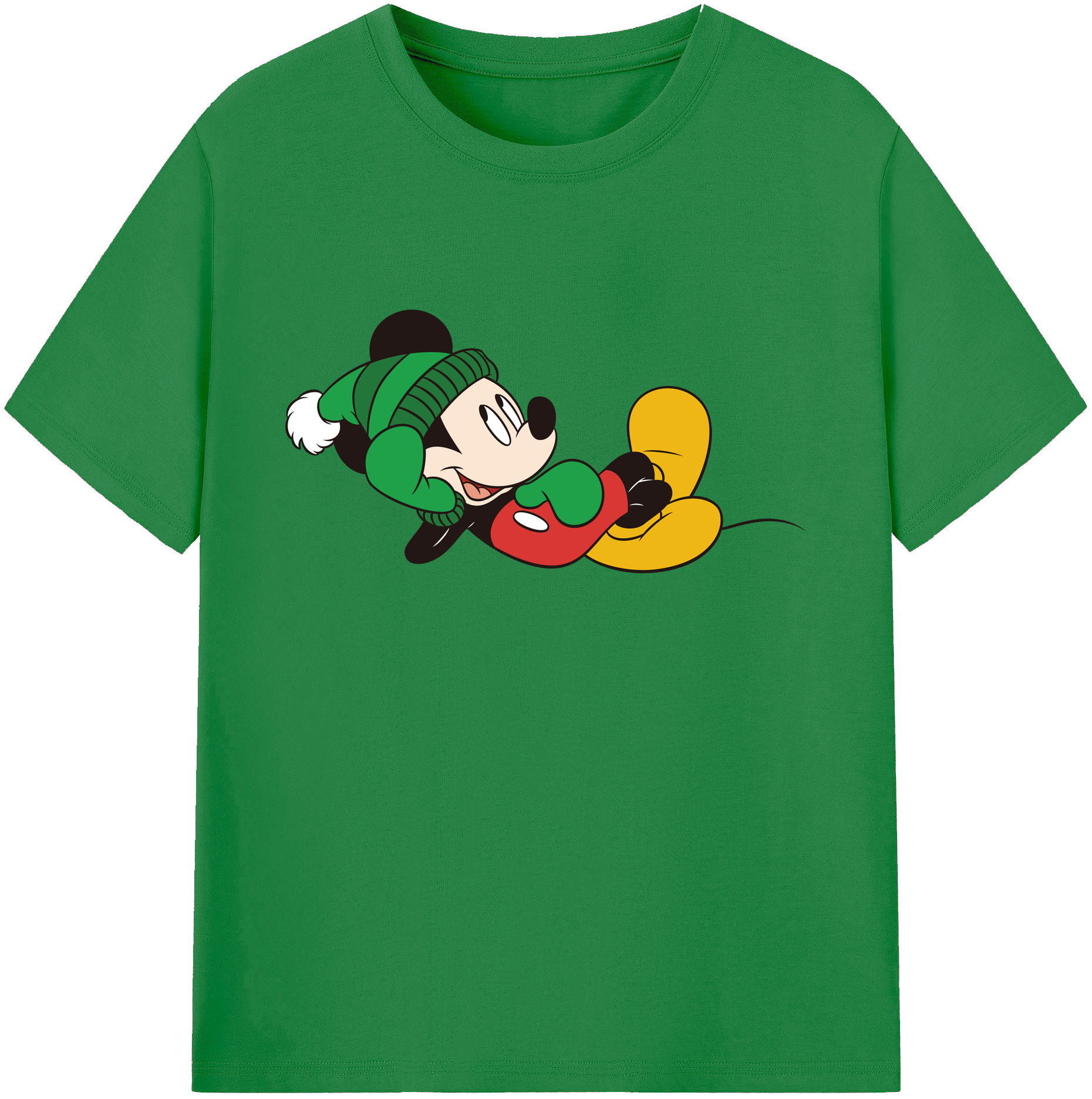 ミッキーマウス Mickey Mouse 綿100％ メンズ半袖Tシャツ｜肌触りやわらか＆通気性