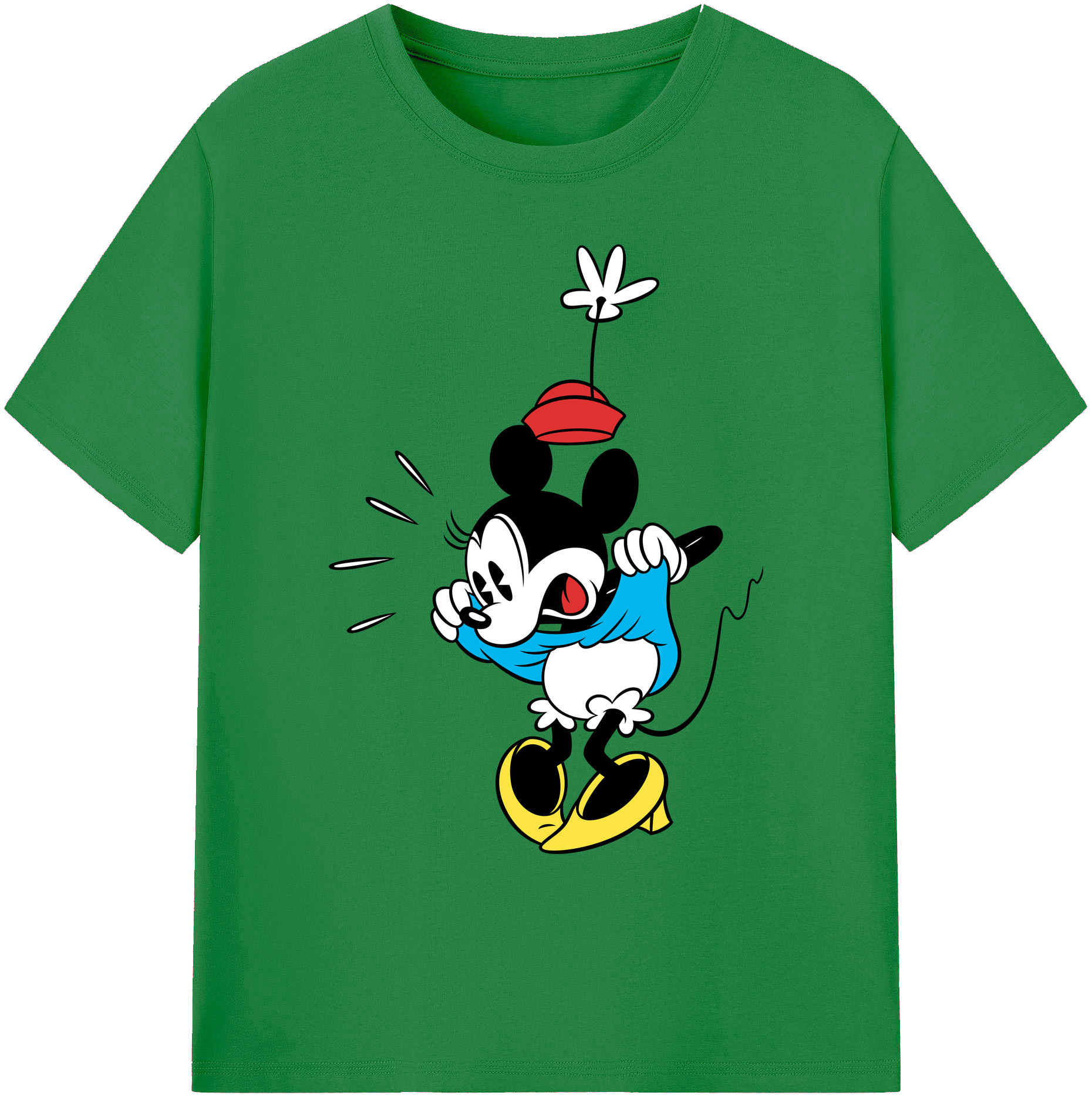 ミッキーマウス Mickey Mouse 綿100％ メンズ半袖Tシャツ｜肌触りやわらか＆通気性