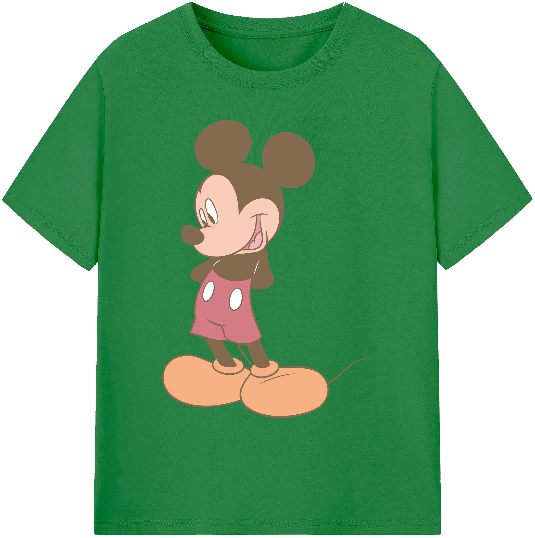 ミッキーマウス Mickey Mouse 綿100％ メンズ半袖Tシャツ｜肌触りやわらか＆通気性
