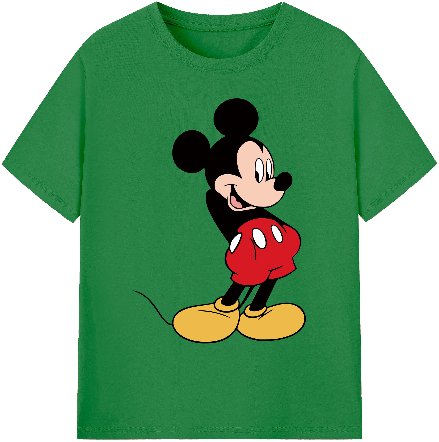 ミッキーマウス Mickey Mouse 綿100％ メンズ半袖Tシャツ｜肌触りやわらか＆通気性