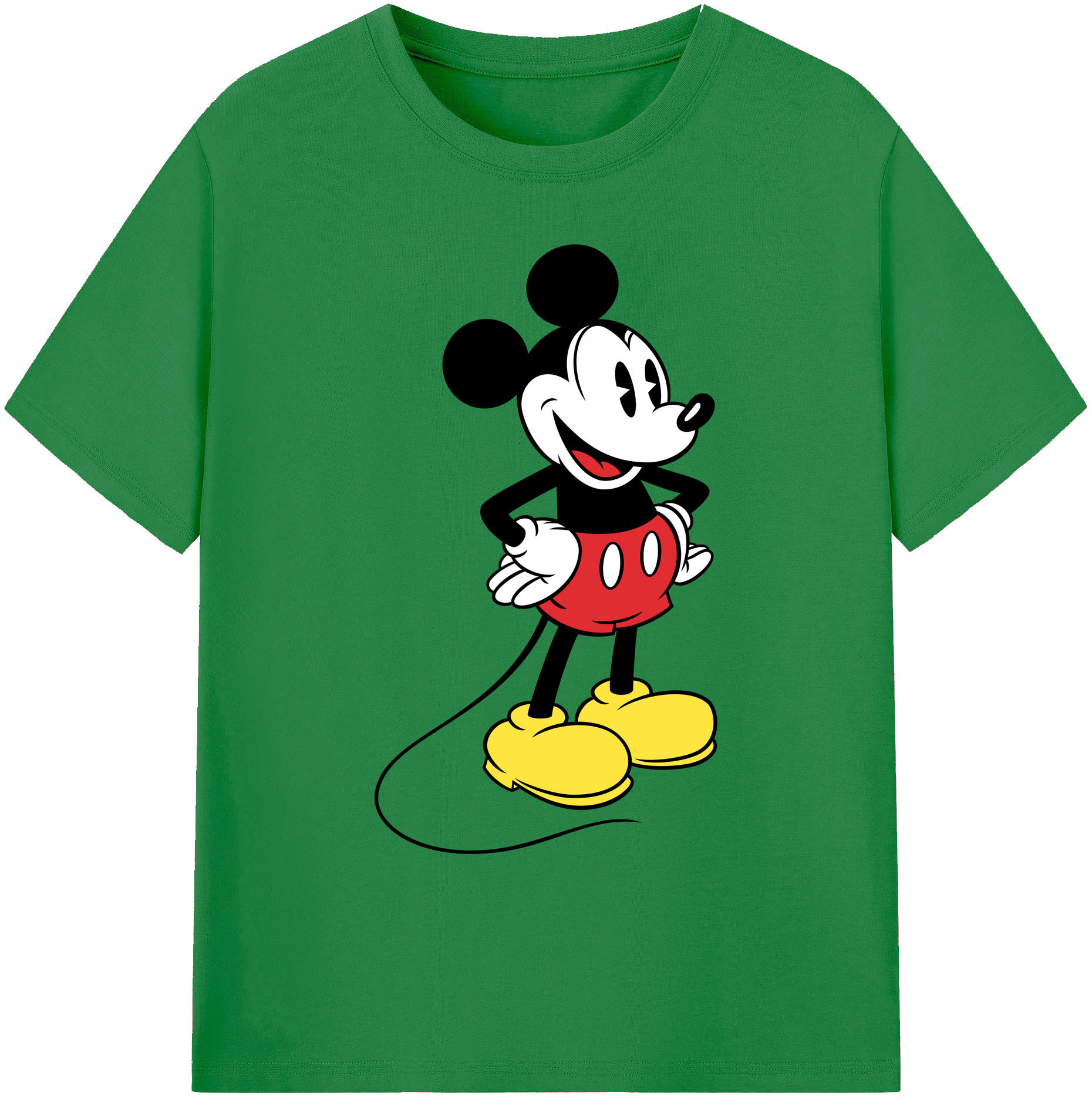 ミッキーマウス Mickey Mouse 綿100％ メンズ半袖Tシャツ｜肌触りやわらか＆通気性