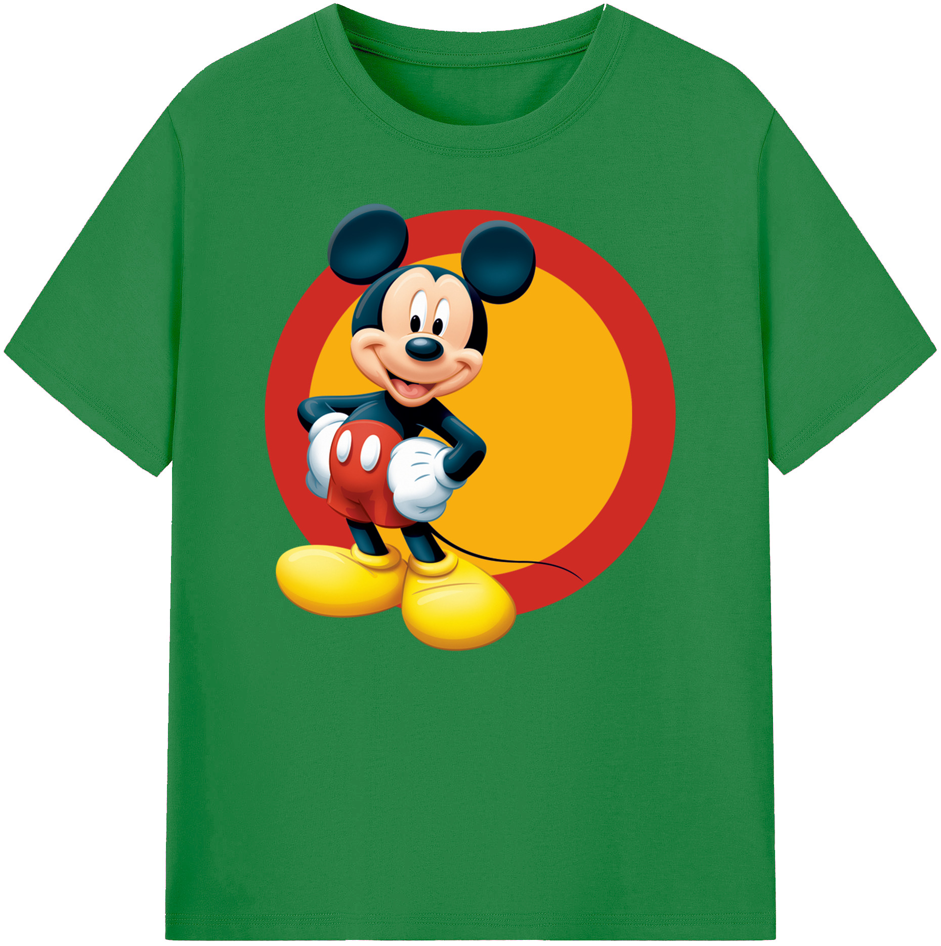 ミッキーマウス Mickey Mouse 綿100％ メンズ半袖Tシャツ｜肌触りやわらか＆通気性