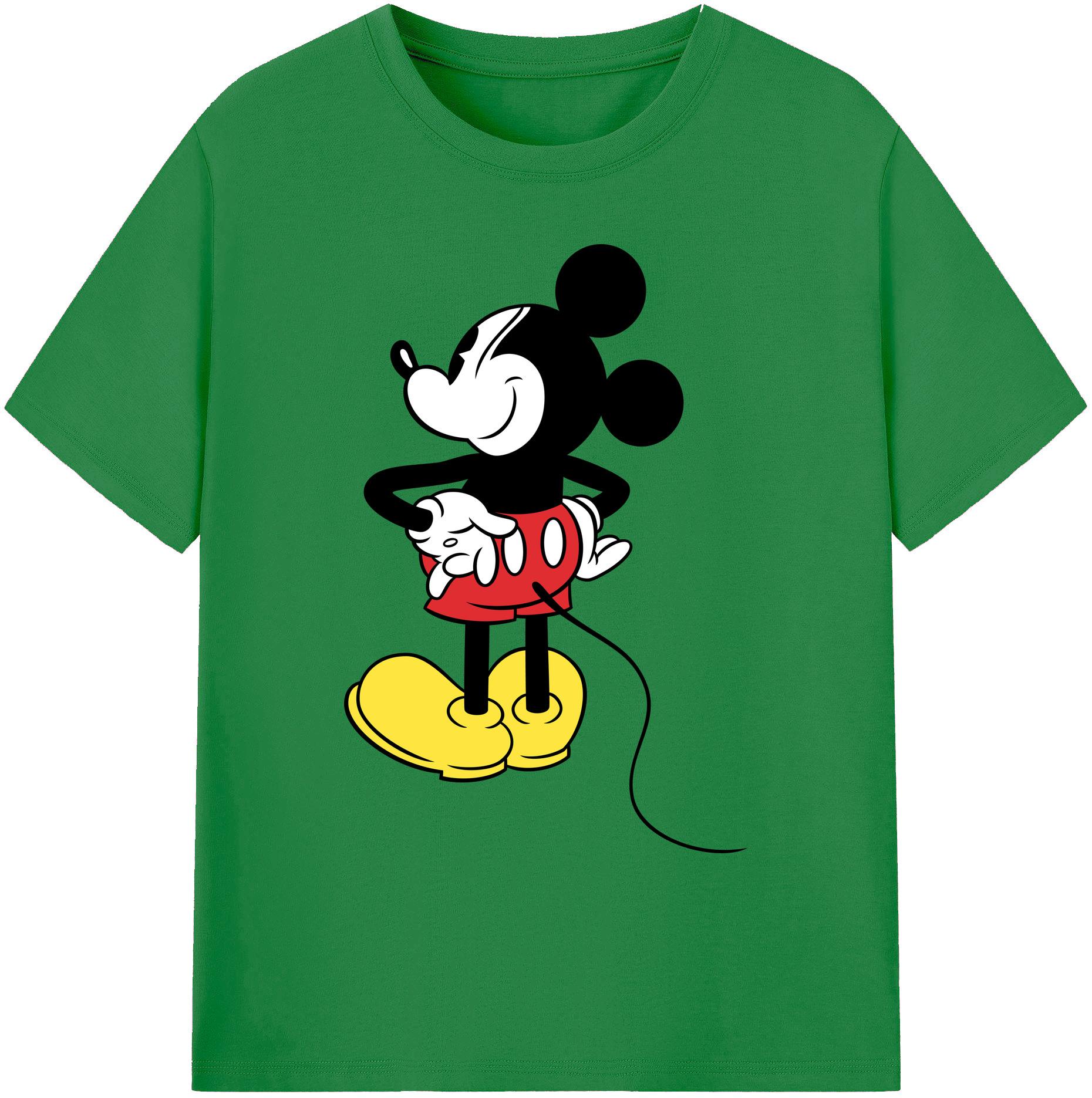 ミッキーマウス Mickey Mouse 綿100％ メンズ半袖Tシャツ｜肌触りやわらか＆通気性