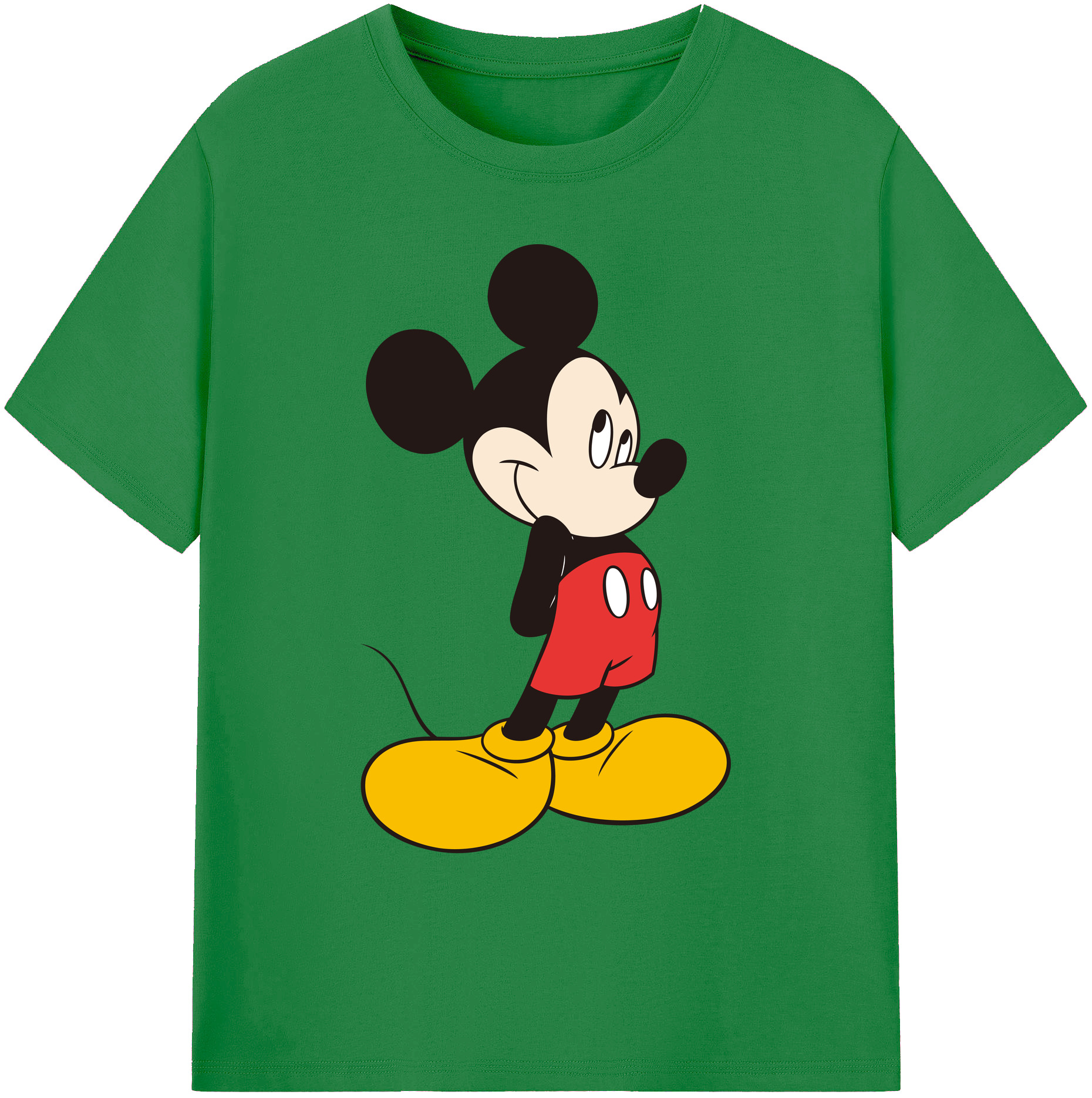 ミッキーマウス Mickey Mouse 綿100％ メンズ半袖Tシャツ｜肌触りやわらか＆通気性