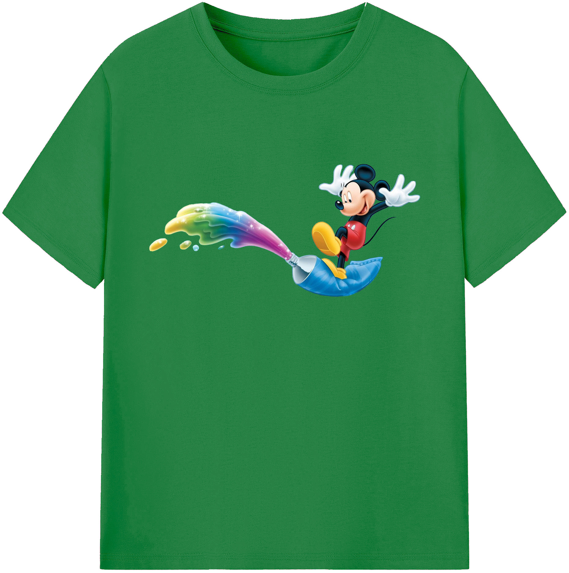 ミッキーマウス Mickey Mouse 綿100％ メンズ半袖Tシャツ｜肌触りやわらか＆通気性