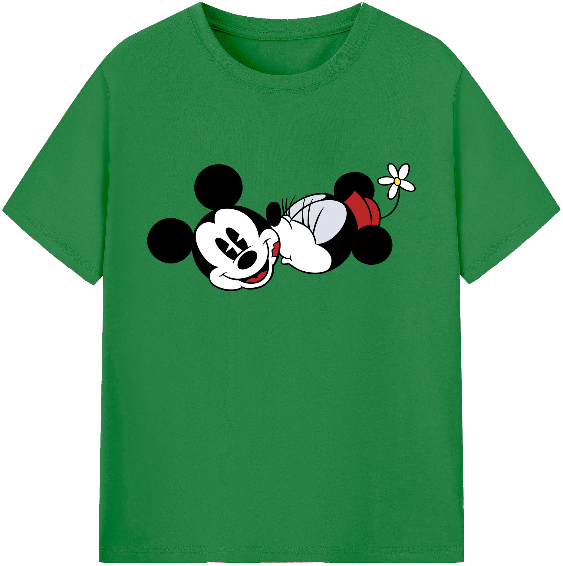 ミッキーマウス Mickey Mouse 綿100％ メンズ半袖Tシャツ｜肌触りやわらか＆通気性