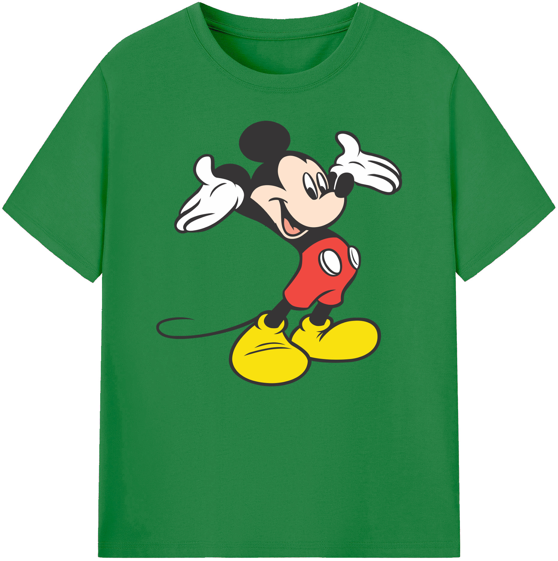 ミッキーマウス Mickey Mouse 綿100％ メンズ半袖Tシャツ｜肌触りやわらか＆通気性