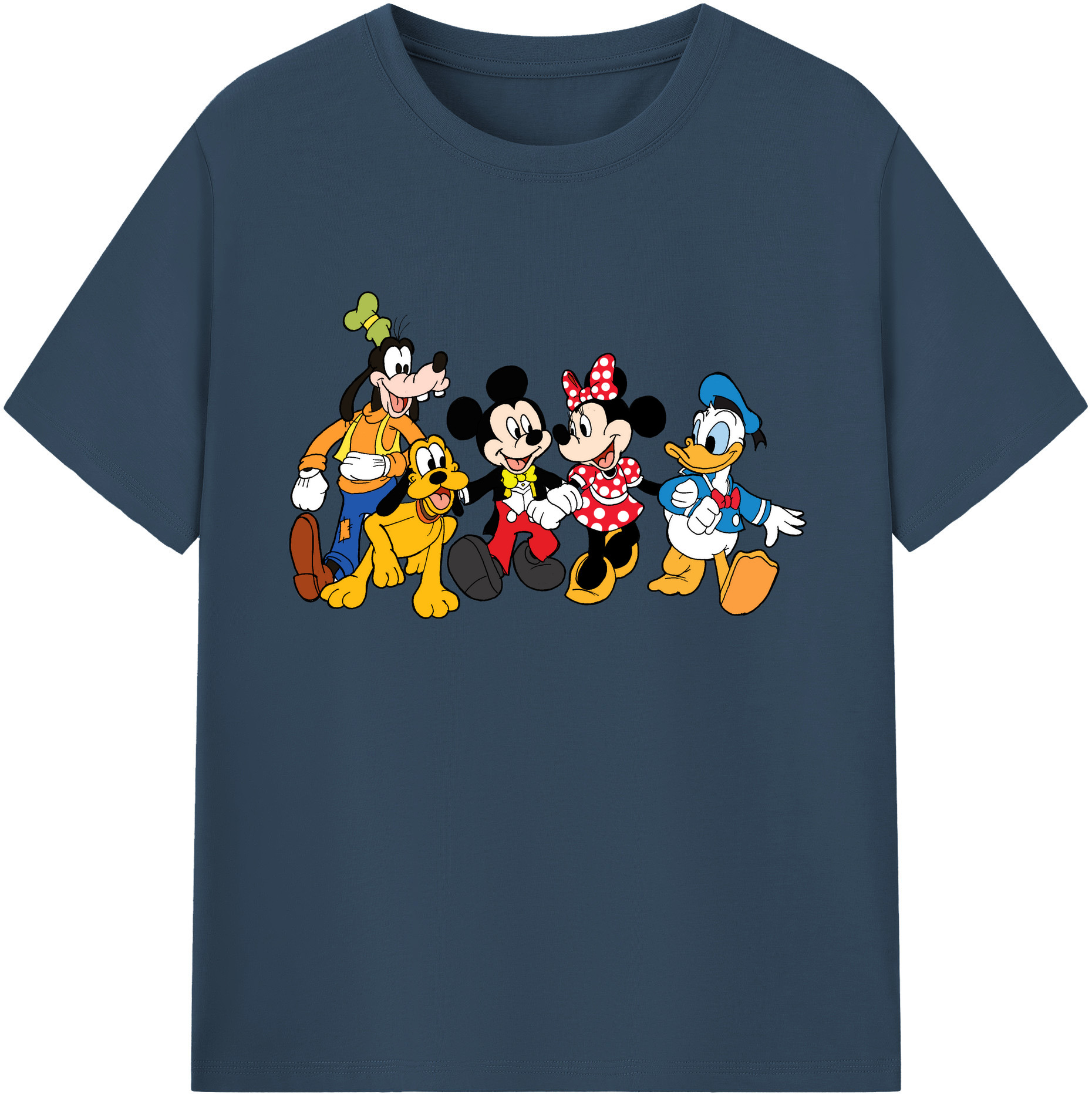 ミッキーマウス Mickey Mouse 綿100％ メンズ半袖Tシャツ｜肌触りやわらか＆通気性