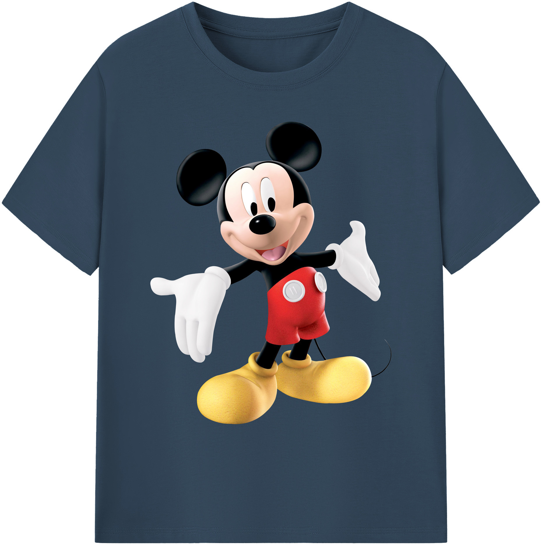 ミッキーマウス Mickey Mouse 綿100％ メンズ半袖Tシャツ｜肌触りやわらか＆通気性