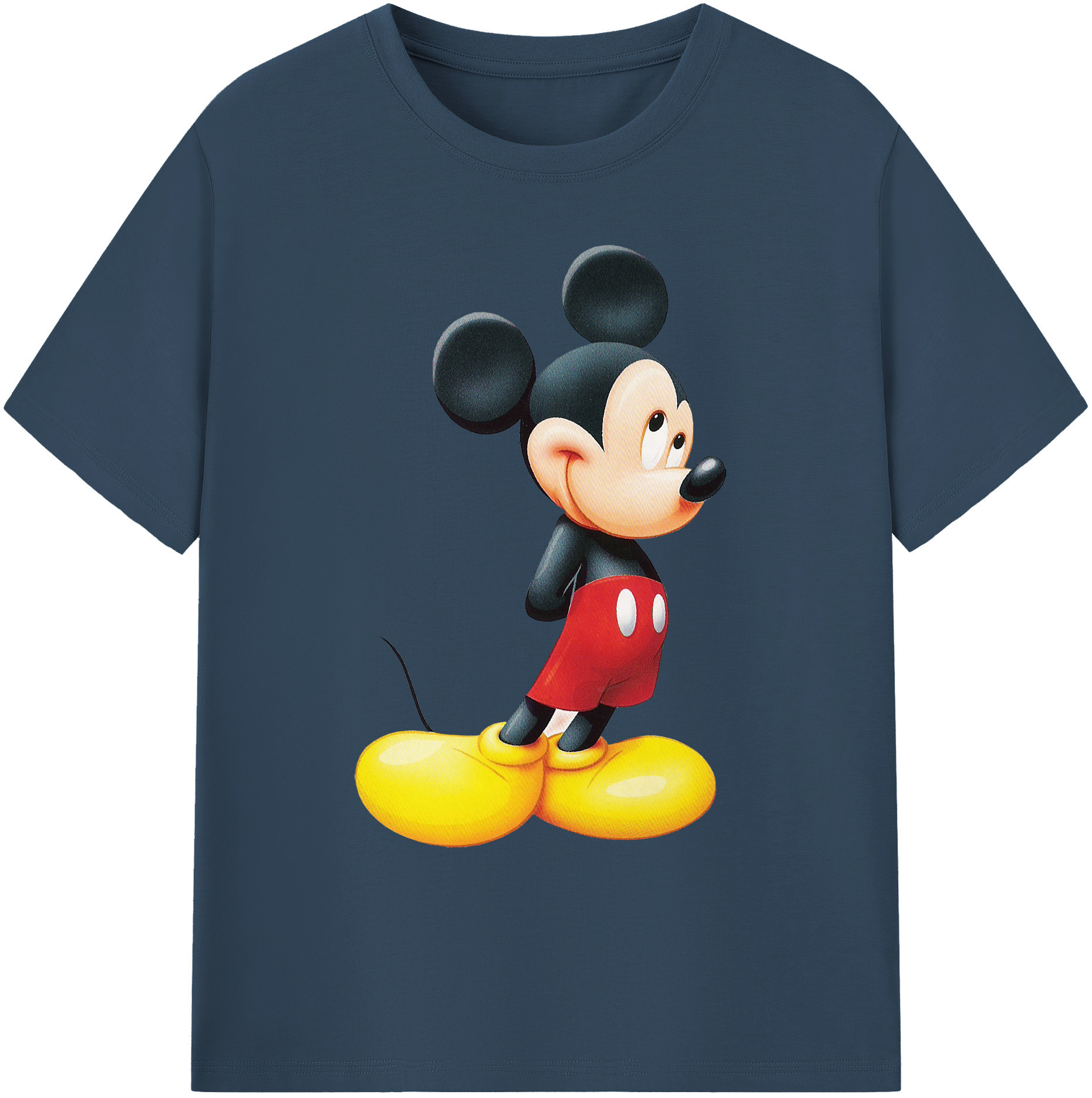 ミッキーマウス Mickey Mouse 綿100％ メンズ半袖Tシャツ｜肌触りやわらか＆通気性