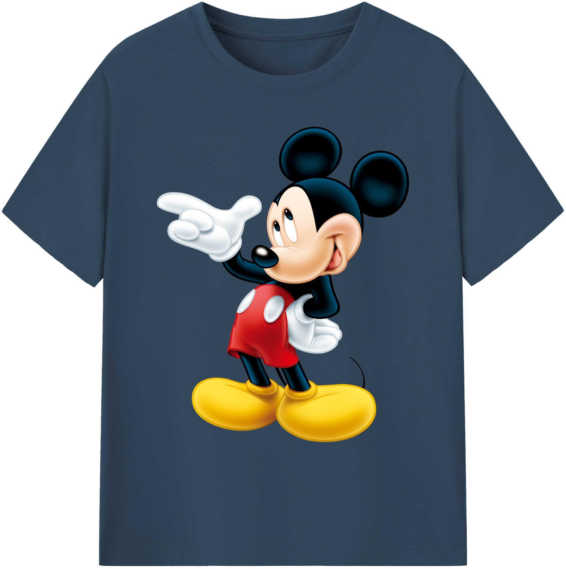 ミッキーマウス Mickey Mouse 綿100％ メンズ半袖Tシャツ｜肌触りやわらか＆通気性