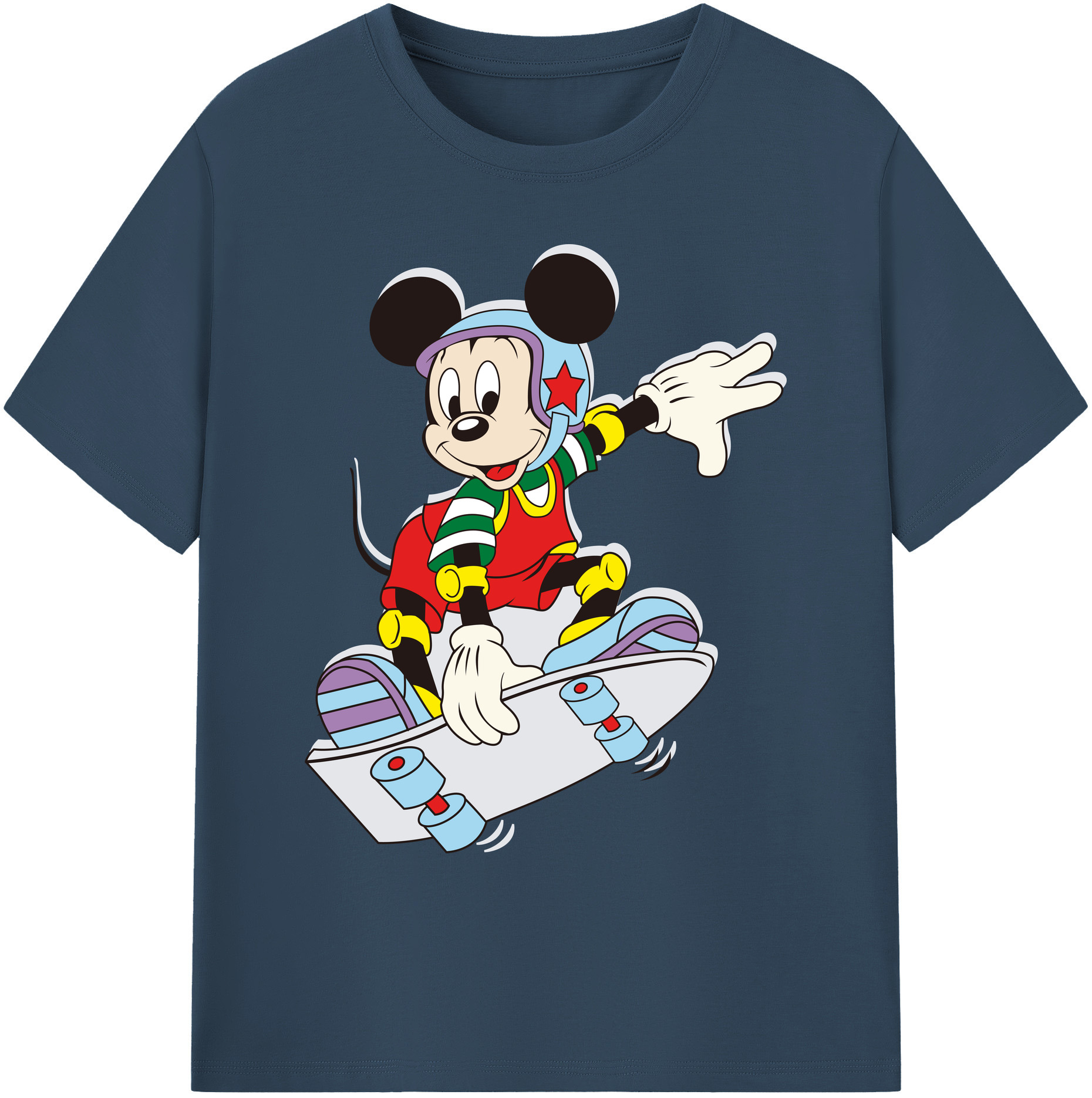 ミッキーマウス Mickey Mouse 綿100％ メンズ半袖Tシャツ｜肌触りやわらか＆通気性