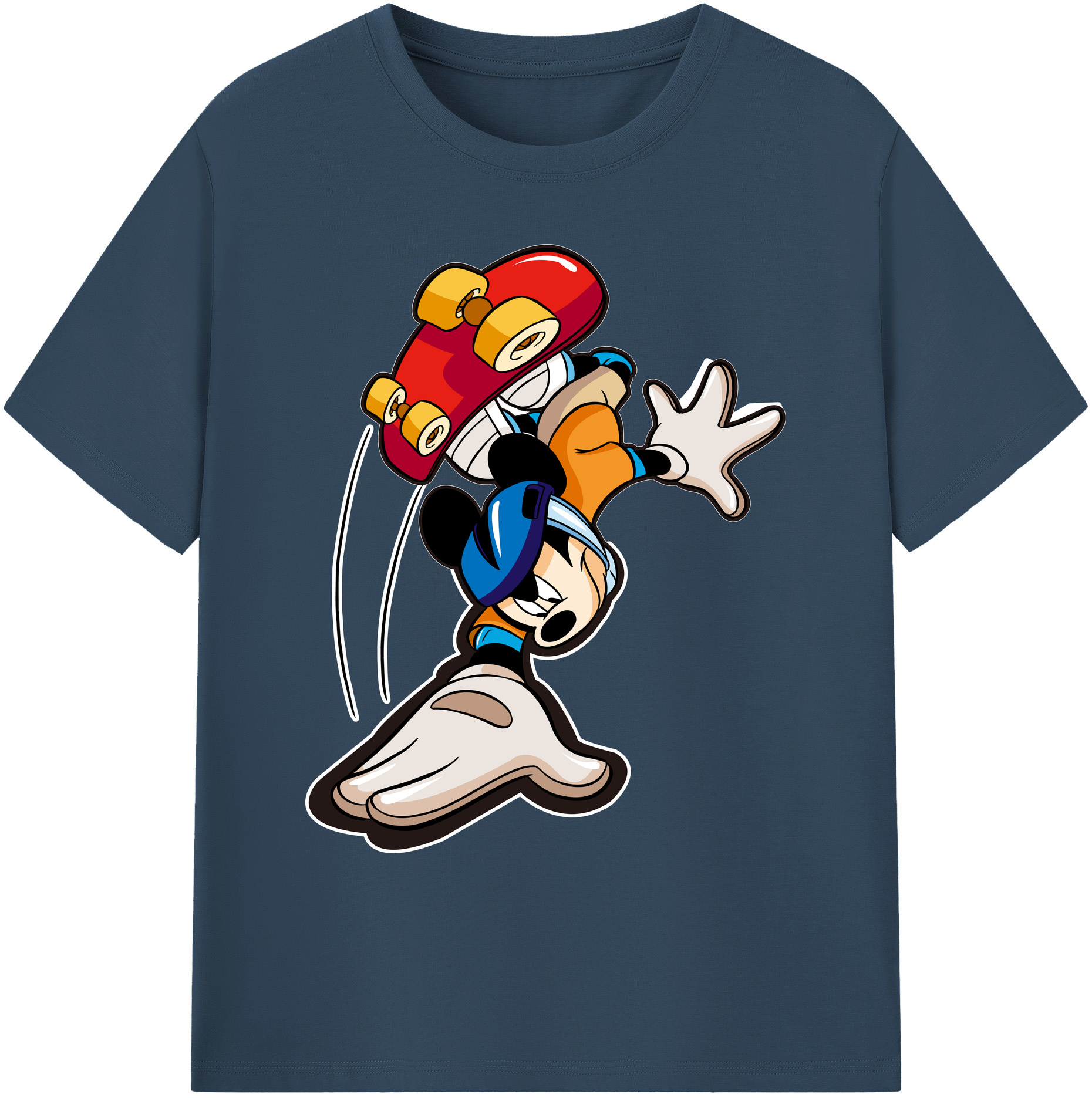 ミッキーマウス Mickey Mouse 綿100％ メンズ半袖Tシャツ｜肌触りやわらか＆通気性