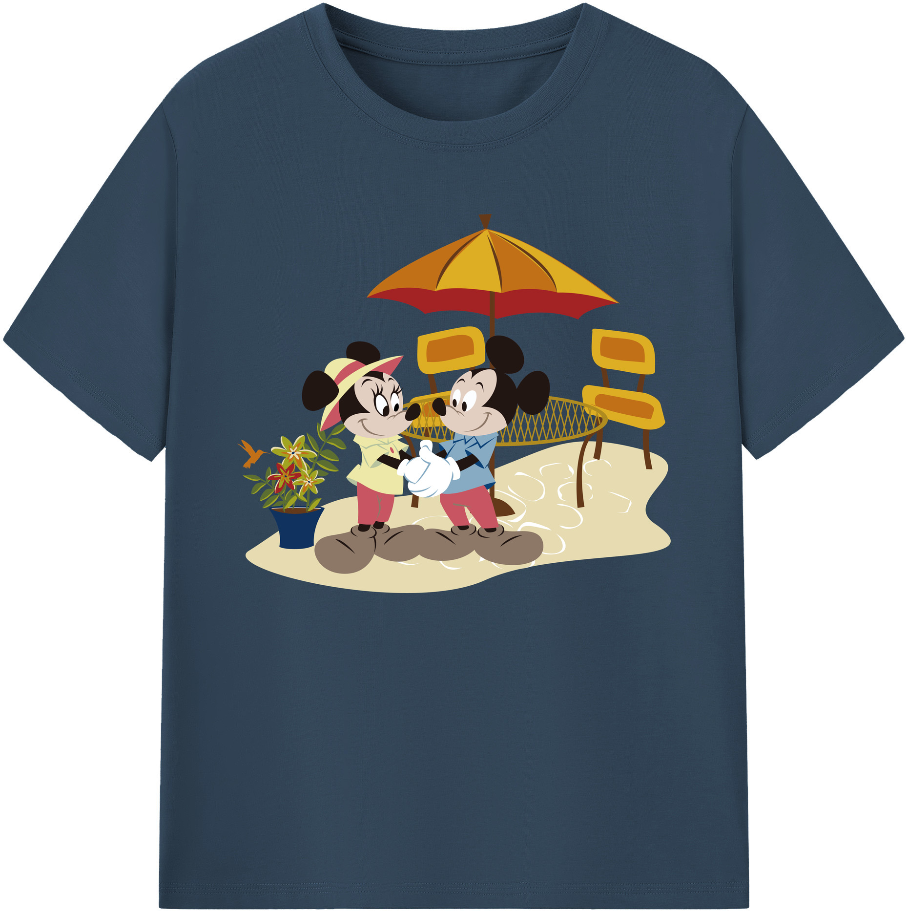 ミッキーマウス Mickey Mouse 綿100％ メンズ半袖Tシャツ｜肌触りやわらか＆通気性