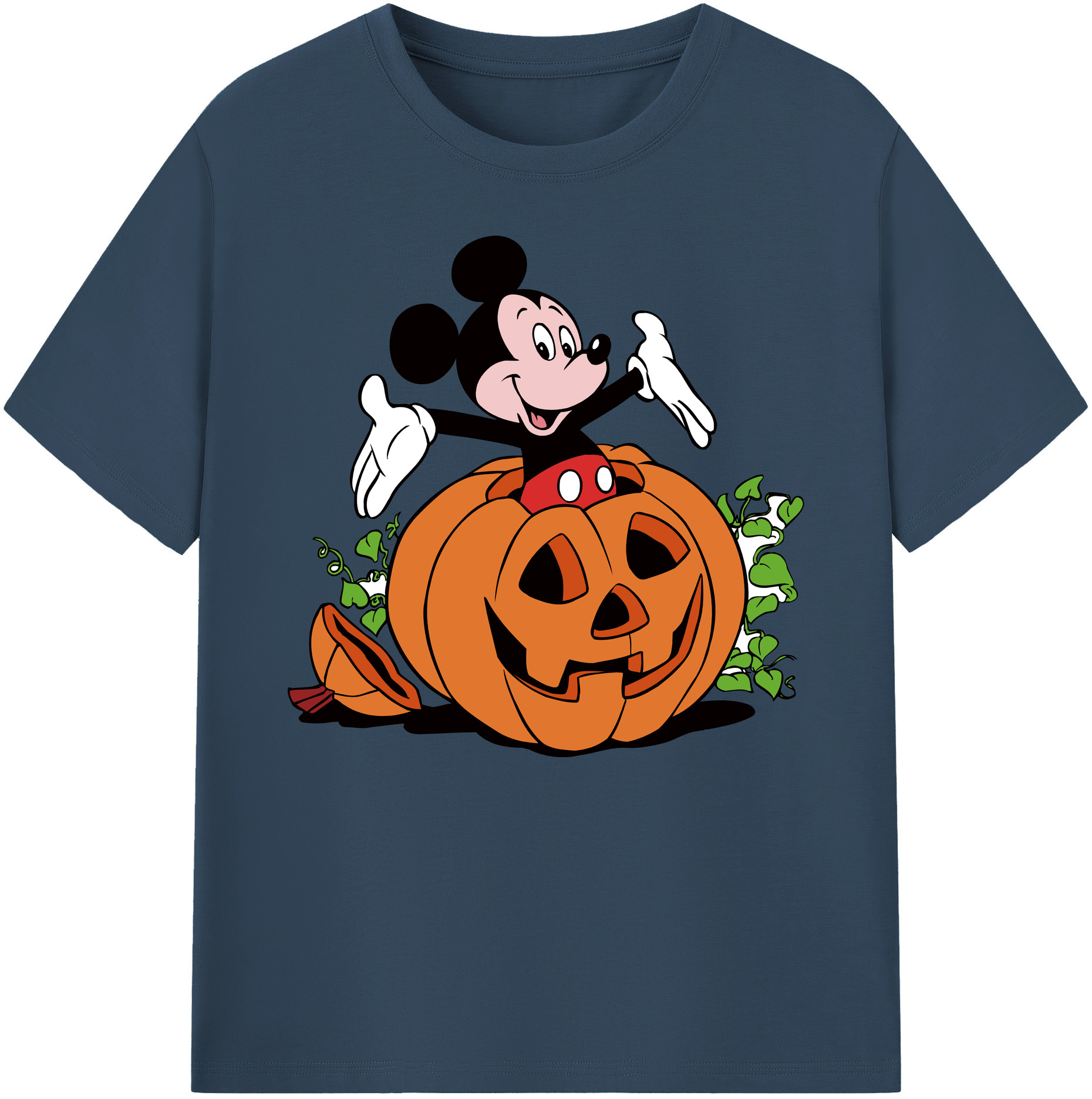 ミッキーマウス Mickey Mouse 綿100％ メンズ半袖Tシャツ｜肌触りやわらか＆通気性