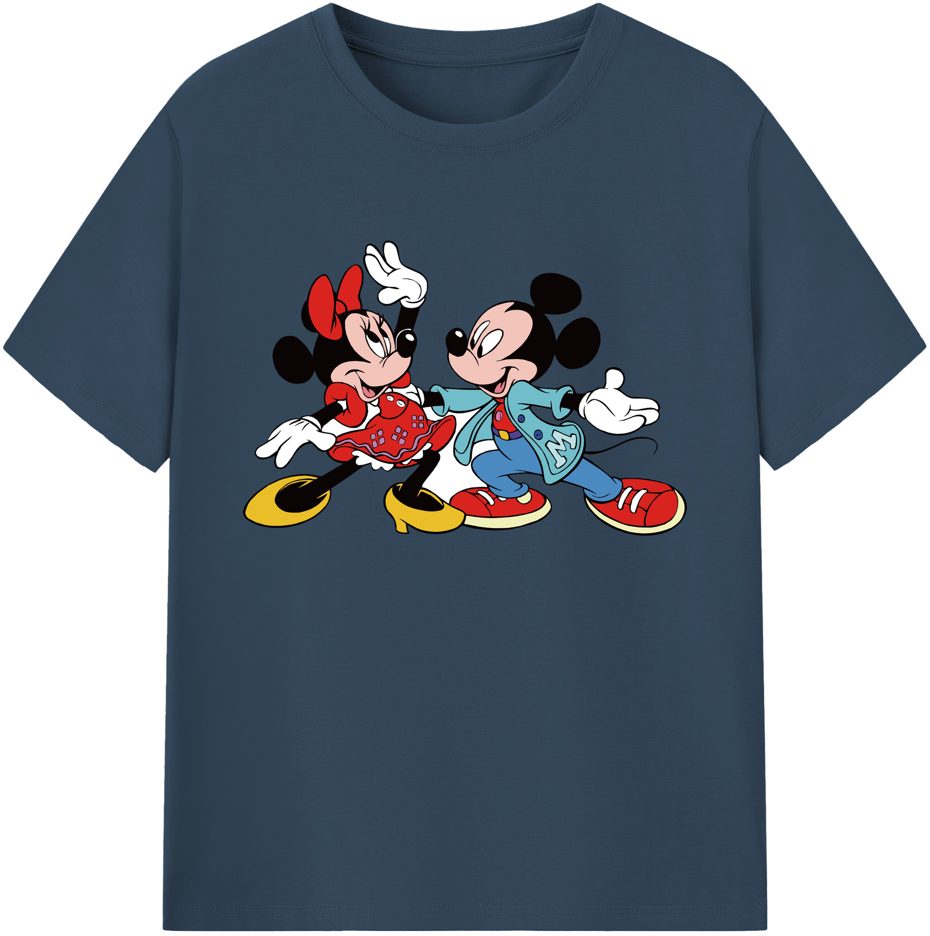 ミッキーマウス Mickey Mouse 綿100％ メンズ半袖Tシャツ｜肌触りやわらか＆通気性