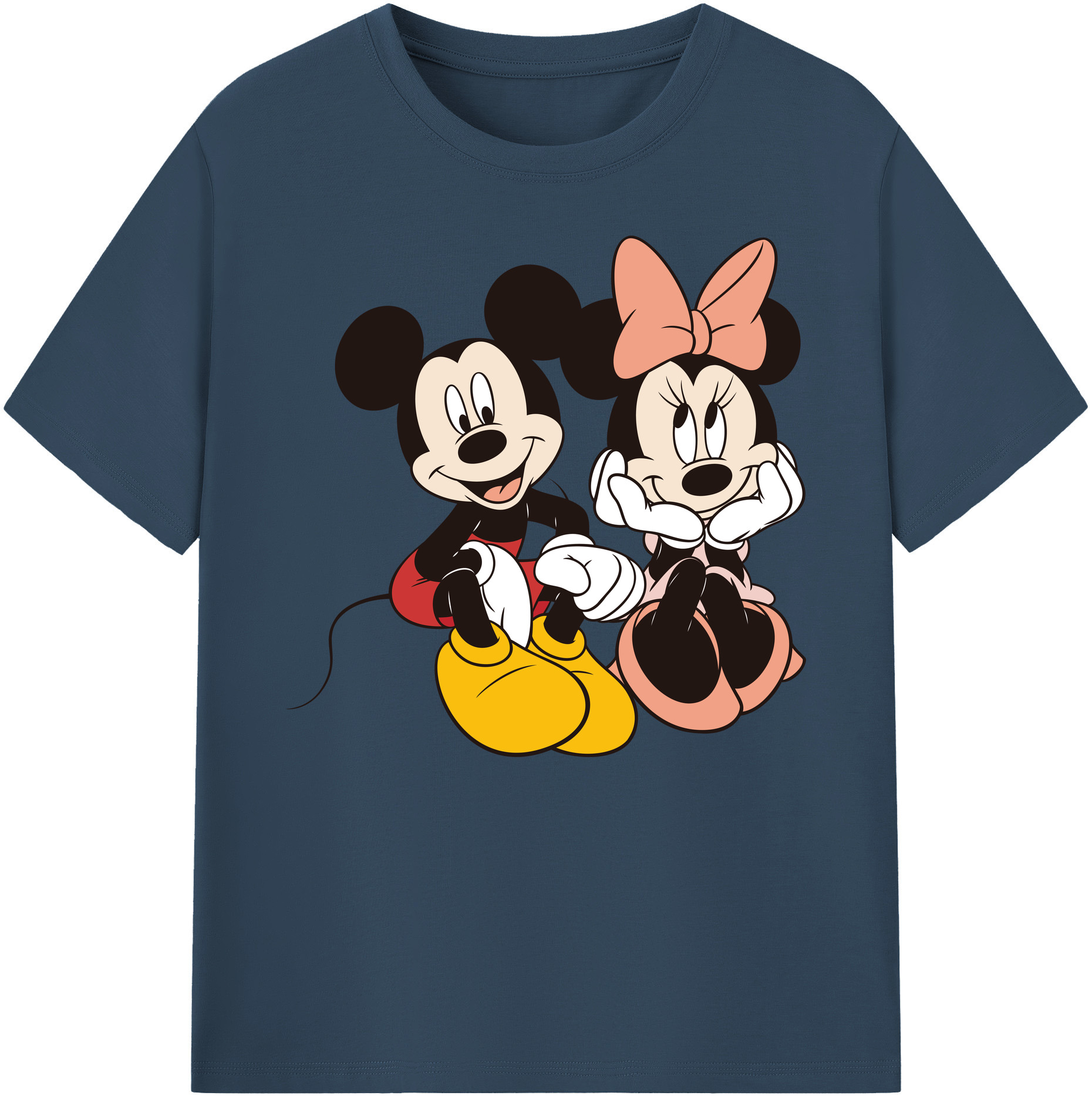 ミッキーマウス Mickey Mouse 綿100％ メンズ半袖Tシャツ｜肌触りやわらか＆通気性