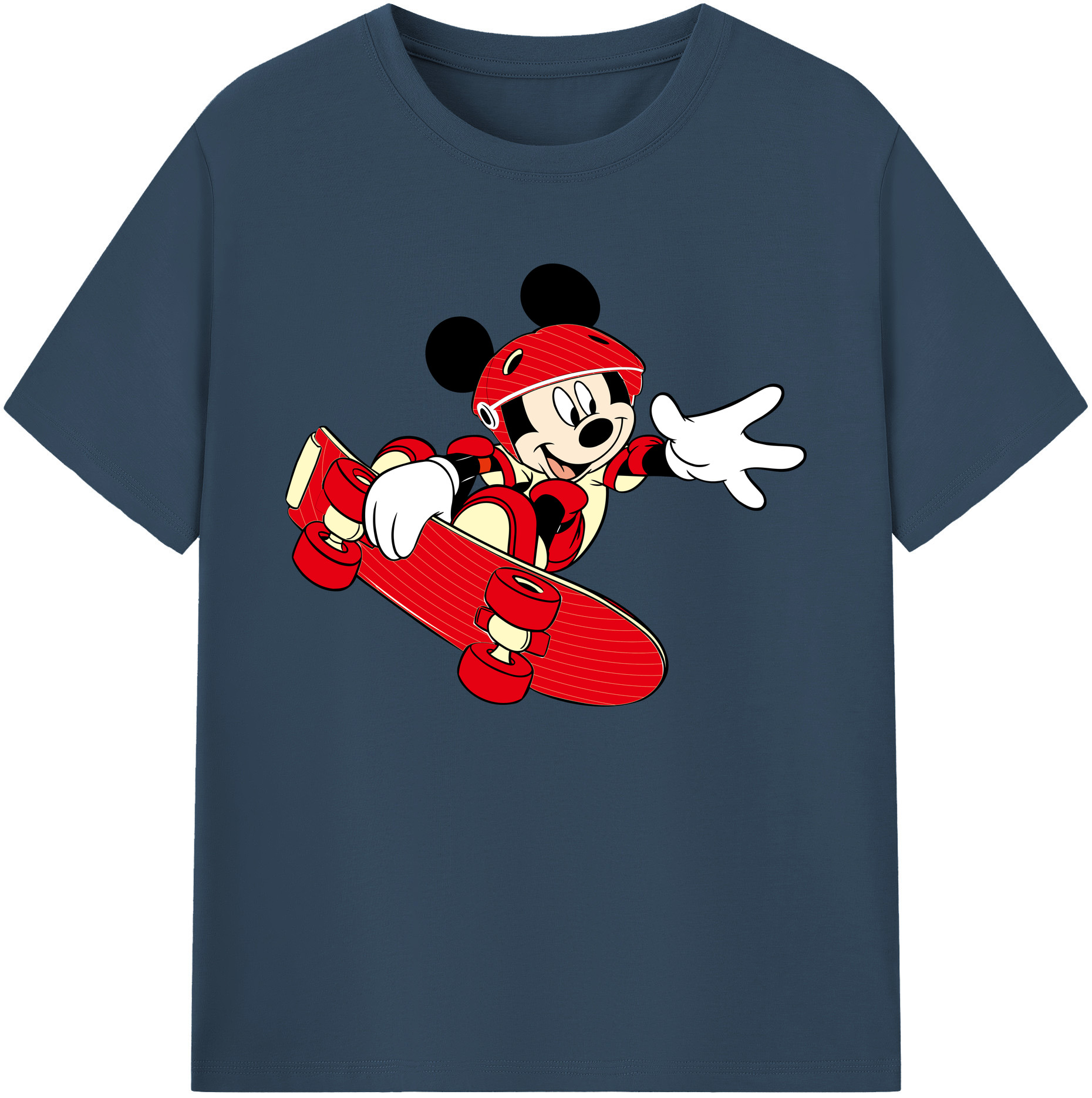ミッキーマウス Mickey Mouse 綿100％ メンズ半袖Tシャツ｜肌触りやわらか＆通気性