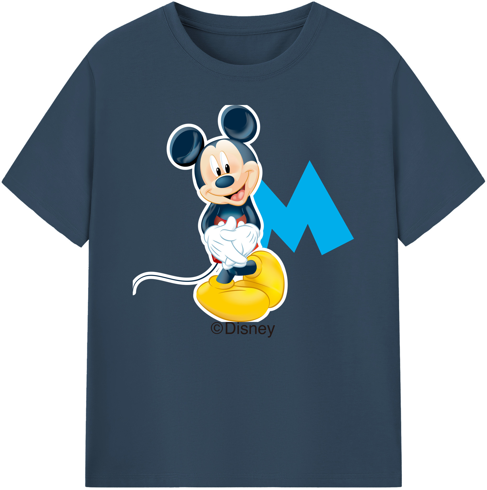 ミッキーマウス Mickey Mouse 綿100％ メンズ半袖Tシャツ｜肌触りやわらか＆通気性