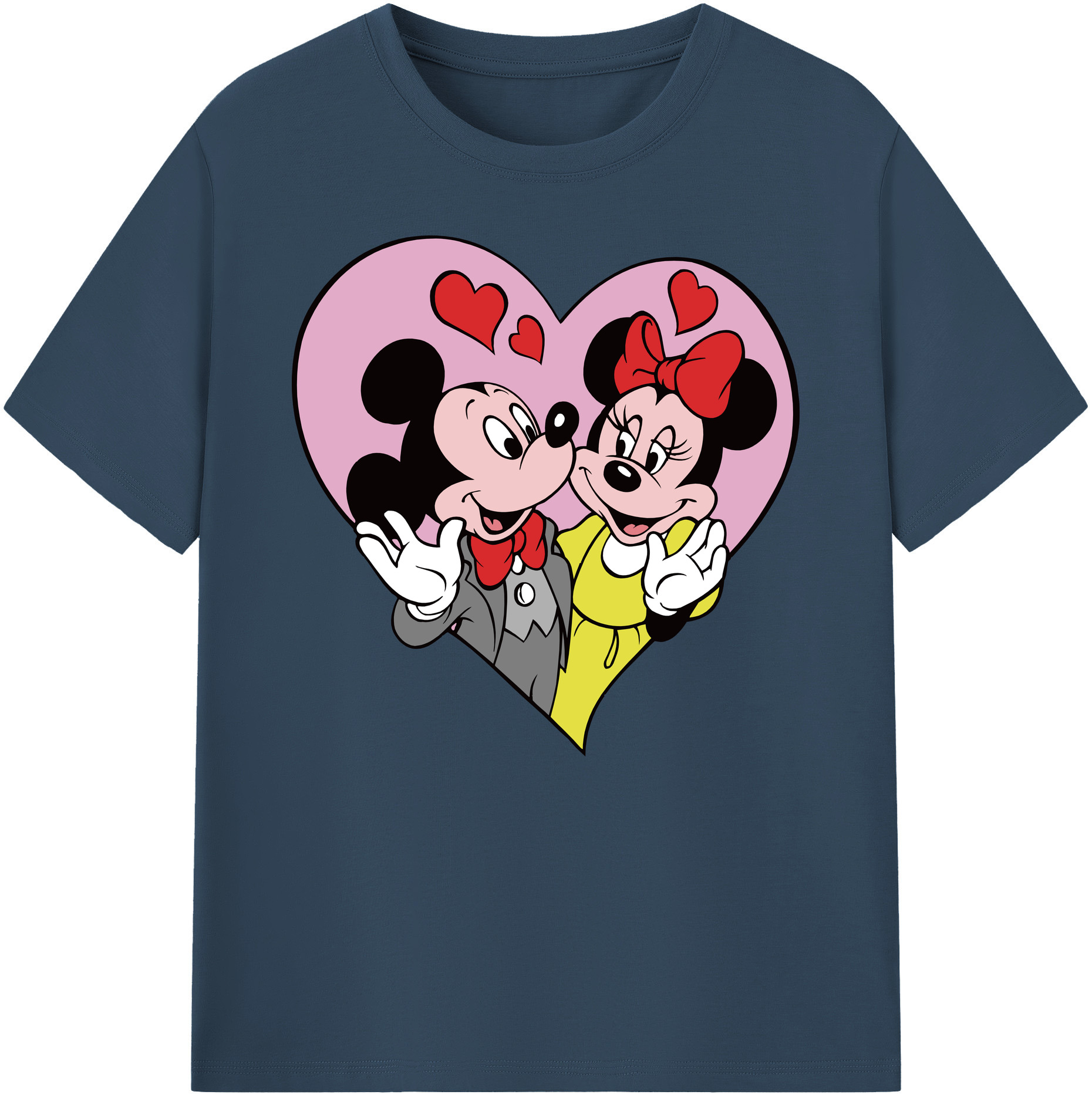 ミッキーマウス Mickey Mouse 綿100％ メンズ半袖Tシャツ｜肌触りやわらか＆通気性