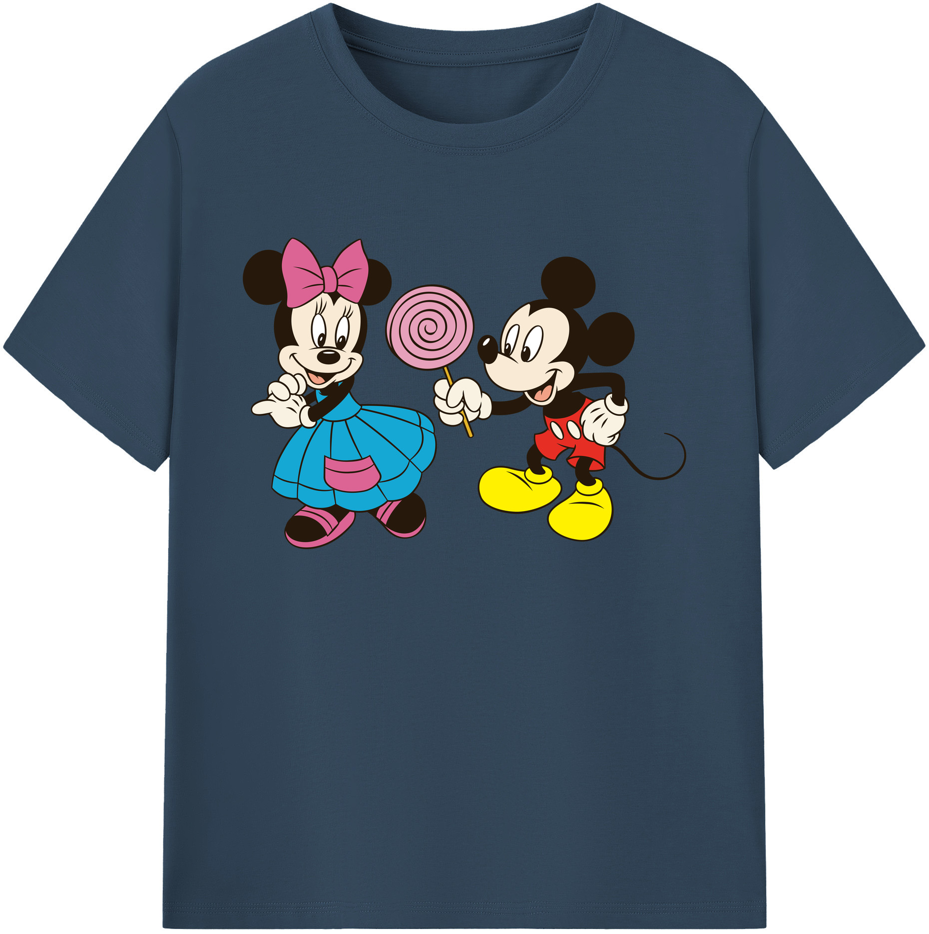 ミッキーマウス Mickey Mouse 綿100％ メンズ半袖Tシャツ｜肌触りやわらか＆通気性