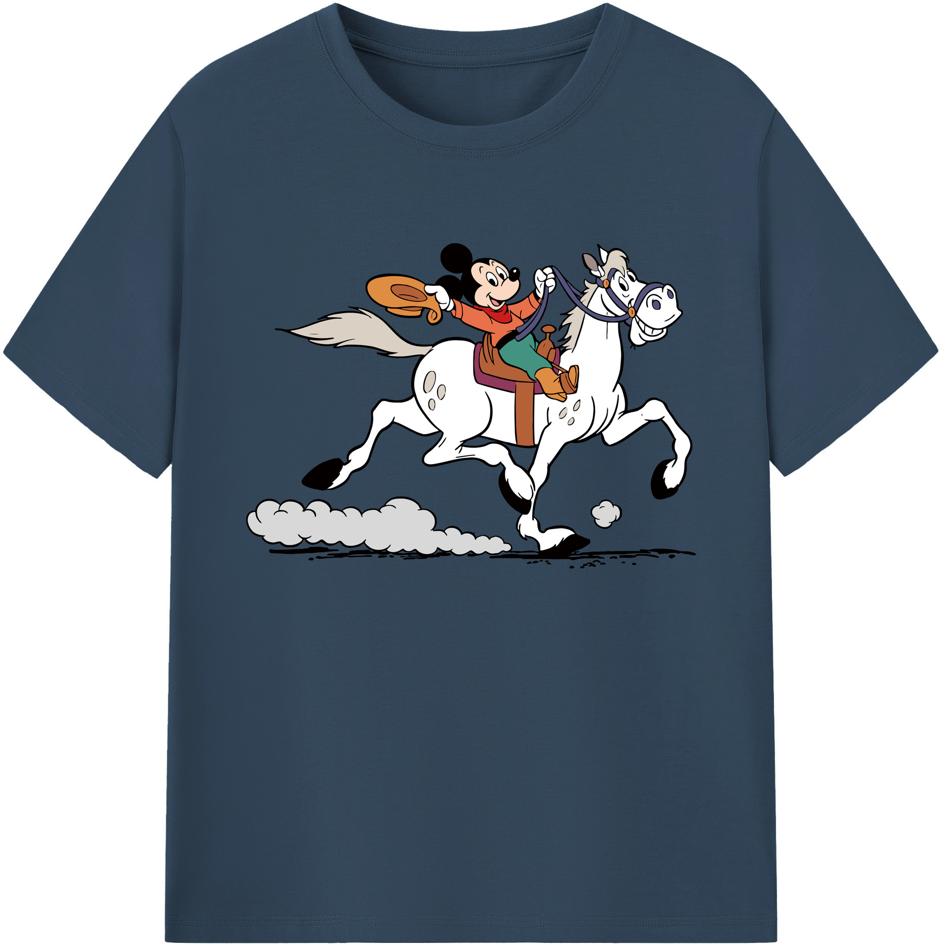 ミッキーマウス Mickey Mouse 綿100％ メンズ半袖Tシャツ｜肌触りやわらか＆通気性