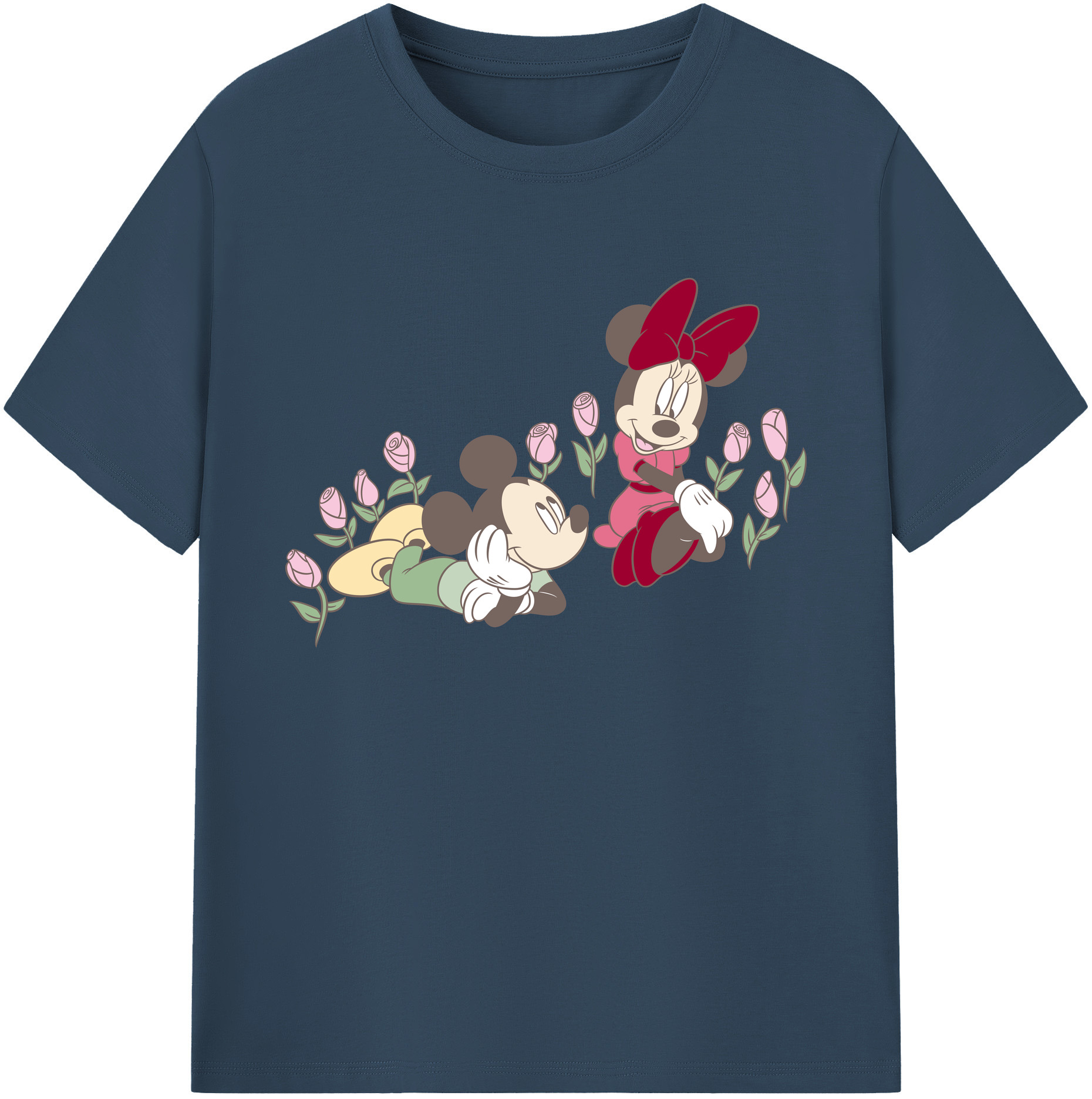 ミッキーマウス Mickey Mouse 綿100％ メンズ半袖Tシャツ｜肌触りやわらか＆通気性