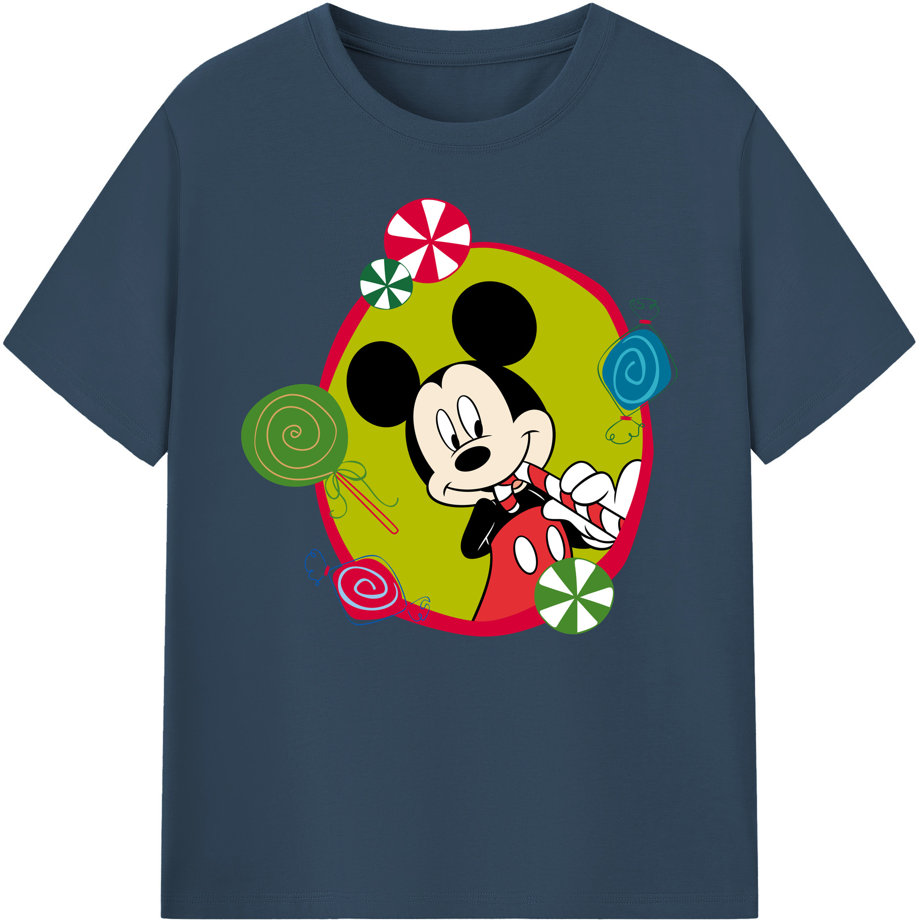 ミッキーマウス Mickey Mouse 綿100％ メンズ半袖Tシャツ｜肌触りやわらか＆通気性